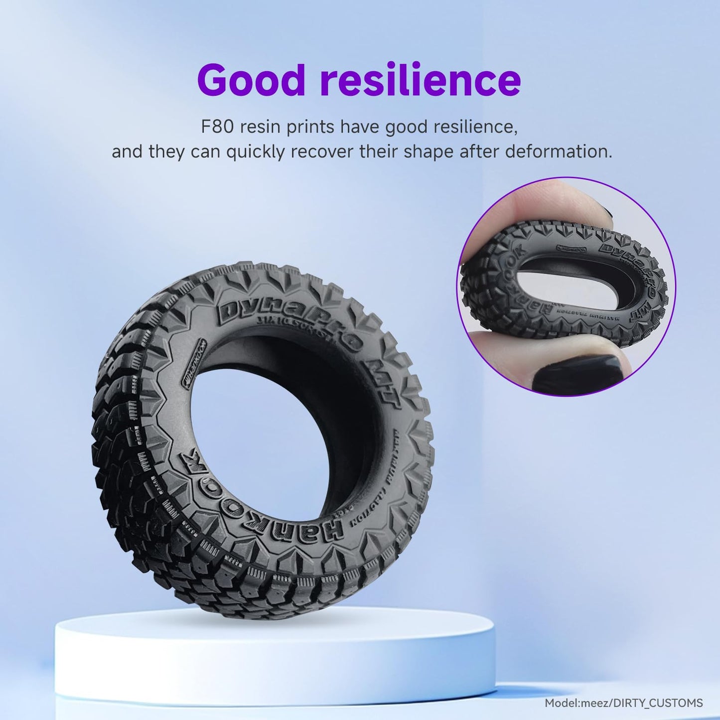 RESIONE 3D Printer Resin, F80 Elastic 405nm UV-Curing Printing Liquid with High Elongation at Break High Resilience Photopolymer Resin for LCD DLP MSLA 3D Printing (Black, 1000g)