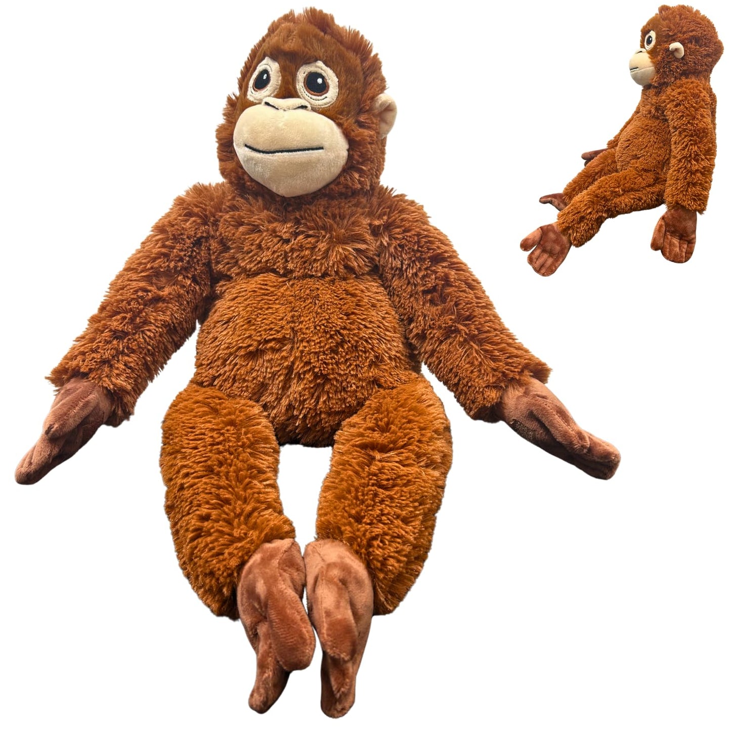 TQJOUJOU Punch Monkey Plush, Punch The Monkey Soft Stuffed Throw Pillow, Cuddly Zoo Animal Friend for Hugging (Orange)