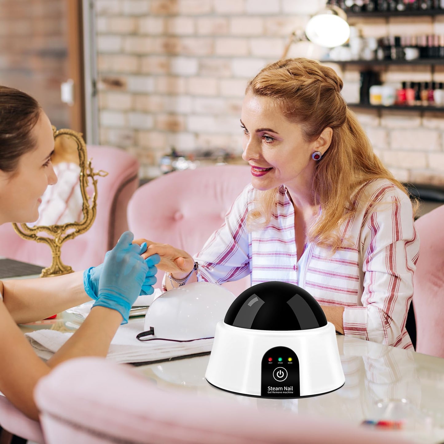 Electric Nail Soaking Bowl, Soak off Bowl for Gel Nail Polish, Acrylic Nails, Dip Powder Removal, Black