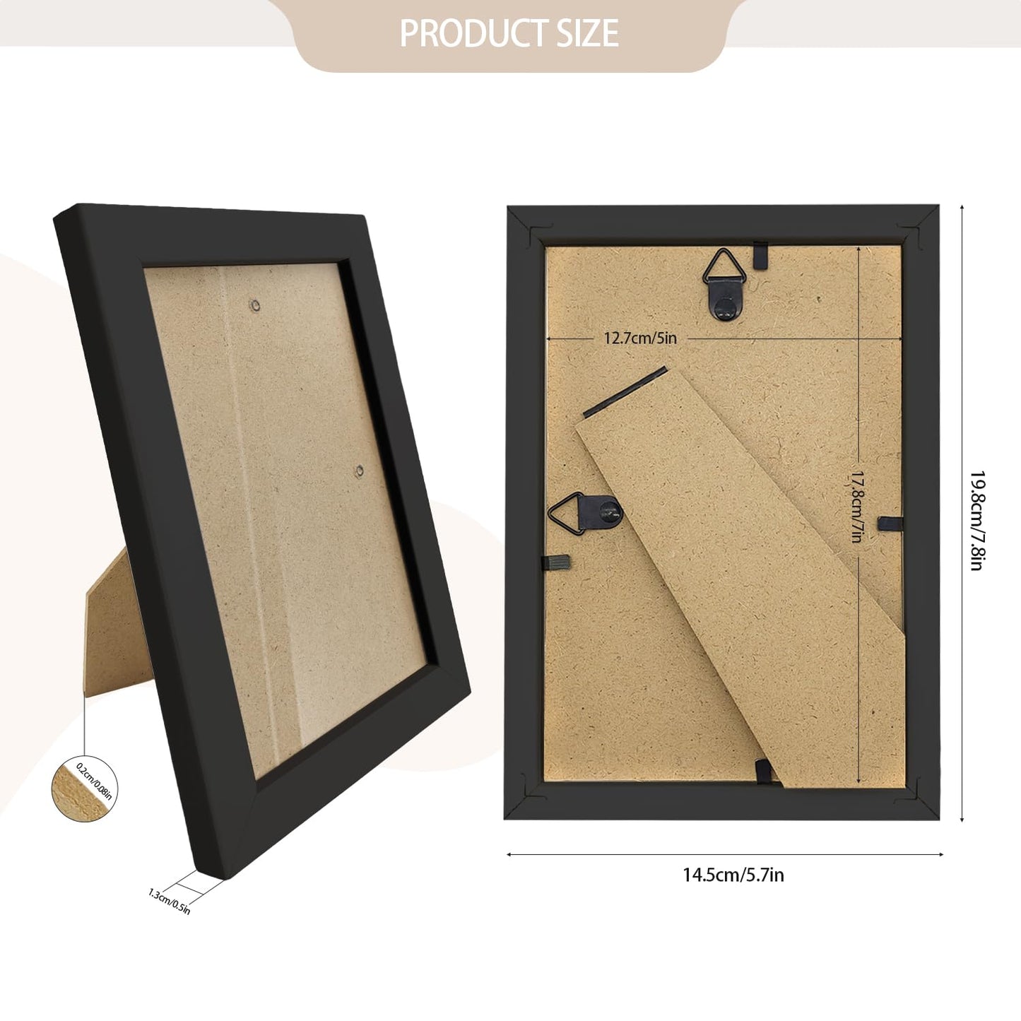 WHEATHUSK Set of 48 Picture Frames 5x7 Bulk Black Photo Frame 5 x 7 Gallery Wall Collage Photo Frames Simple Wooden Multi Picture Frames for Wall or Tabletop Display Photos, Paintings, Artwork