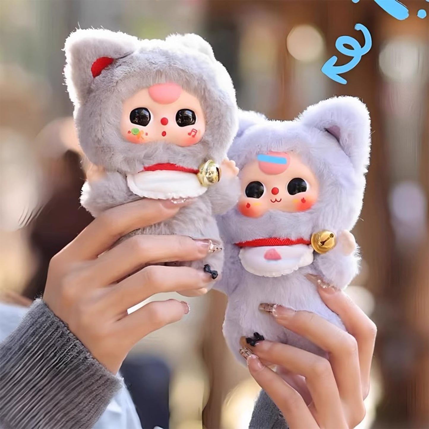 Baby Three Billionaire Lucky Cat Series Box Toy Cat Theme Mystery Box Plush Doll Plush Bag Pendant Charm Birthday Gift Random 1PC