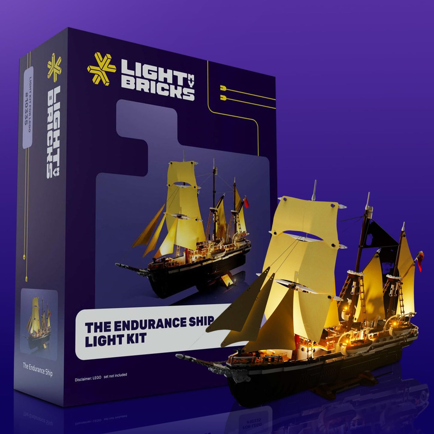 Light My Bricks LED Lighting Kit Compatible with Lego Endurance Ship 10335 |Premium Light Kit for The Endurance | Realistic Flickering Effects for Adult Legos Display (Set Not Included)