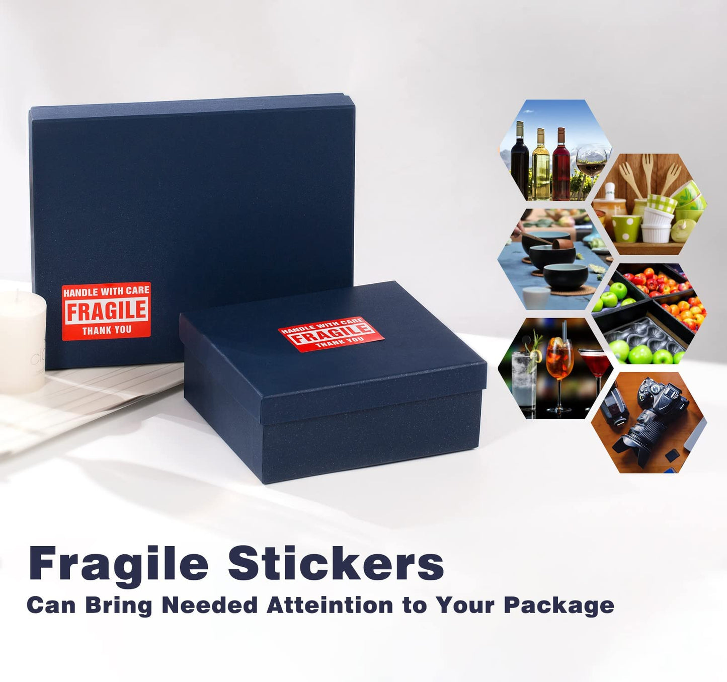 10 Rolls Fragile Stickers for Shipping 3 x 2 Inch 5000 Labels for Moving Boxes Handle with Care Sticker for Packing Small Business, Permanent Adhesive Fragile Labels (10 Roll, 500 Labels/Roll)