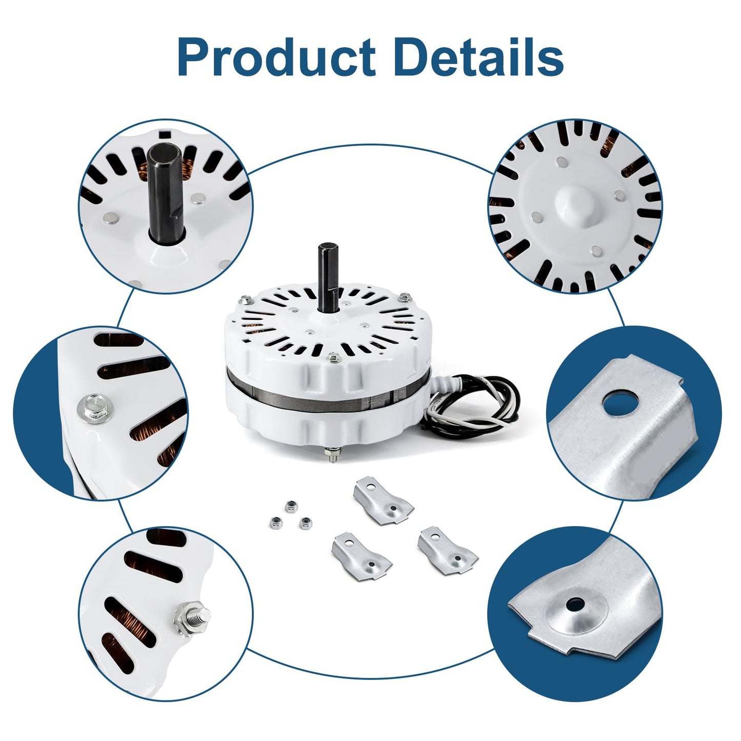 Aibabcue F0510B2944 F0510B2497 Power Vent Attic Fan Motor & 58033 Adjustable Thermostat Control Kit Replacement for Lomanco Lomancool 2000, 1800 Series
