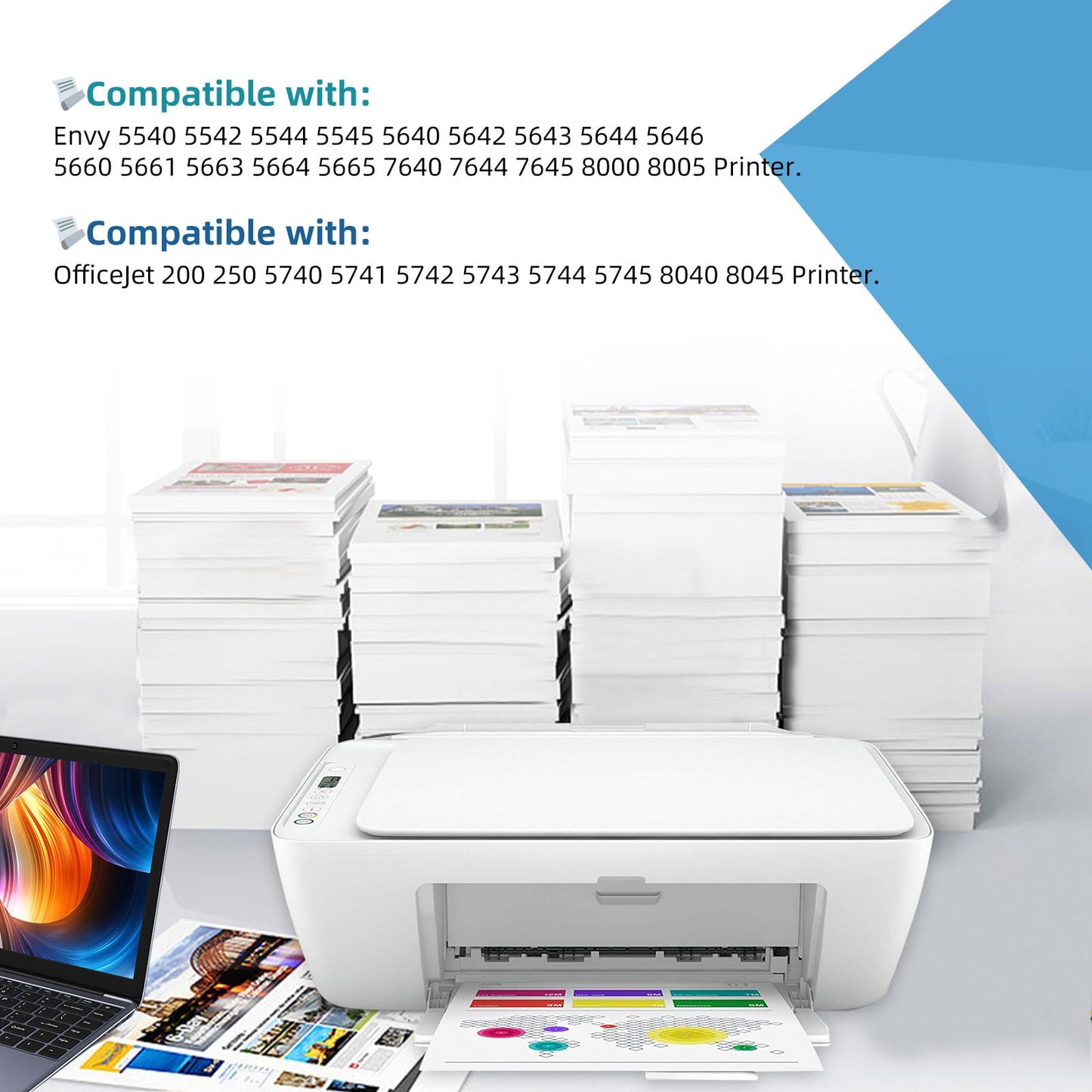 62XL Black Remanufactured Ink Cartridge Replacement for HP Ink 62 HP62 XL HP62XL to Envy 5540 5542 5545 5640 5642 5660 5664 5665 7640 7645 8000 OfficeJet 200 250 5740 5742 5743 5745 8040 8045 Printer