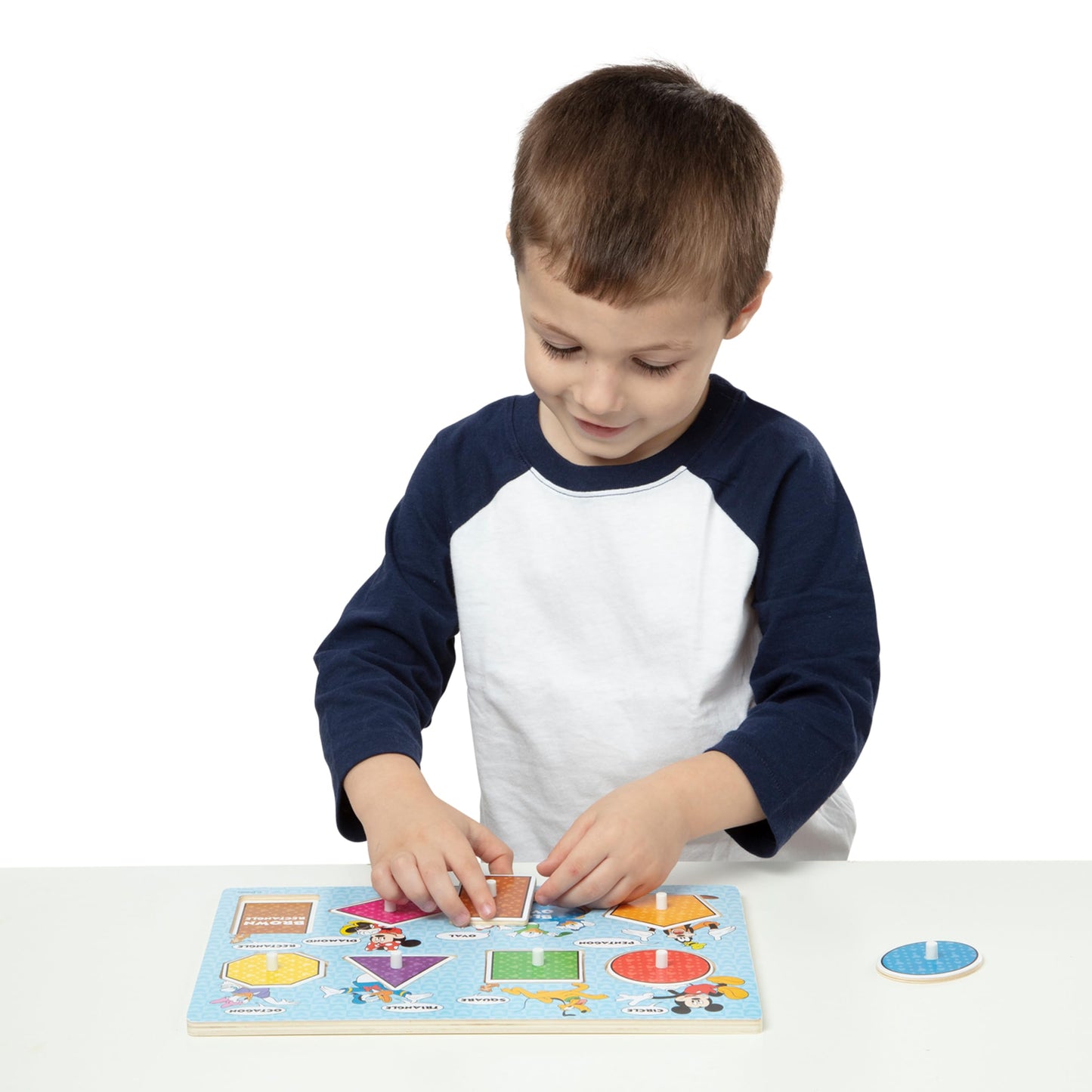 Melissa & Doug Disney Wooden Peg Puzzles Set: Letters, Numbers, and Shapes and ColorsLetters and Number Puzzles, Disney, for Toddlers and Kids Ages 3+
