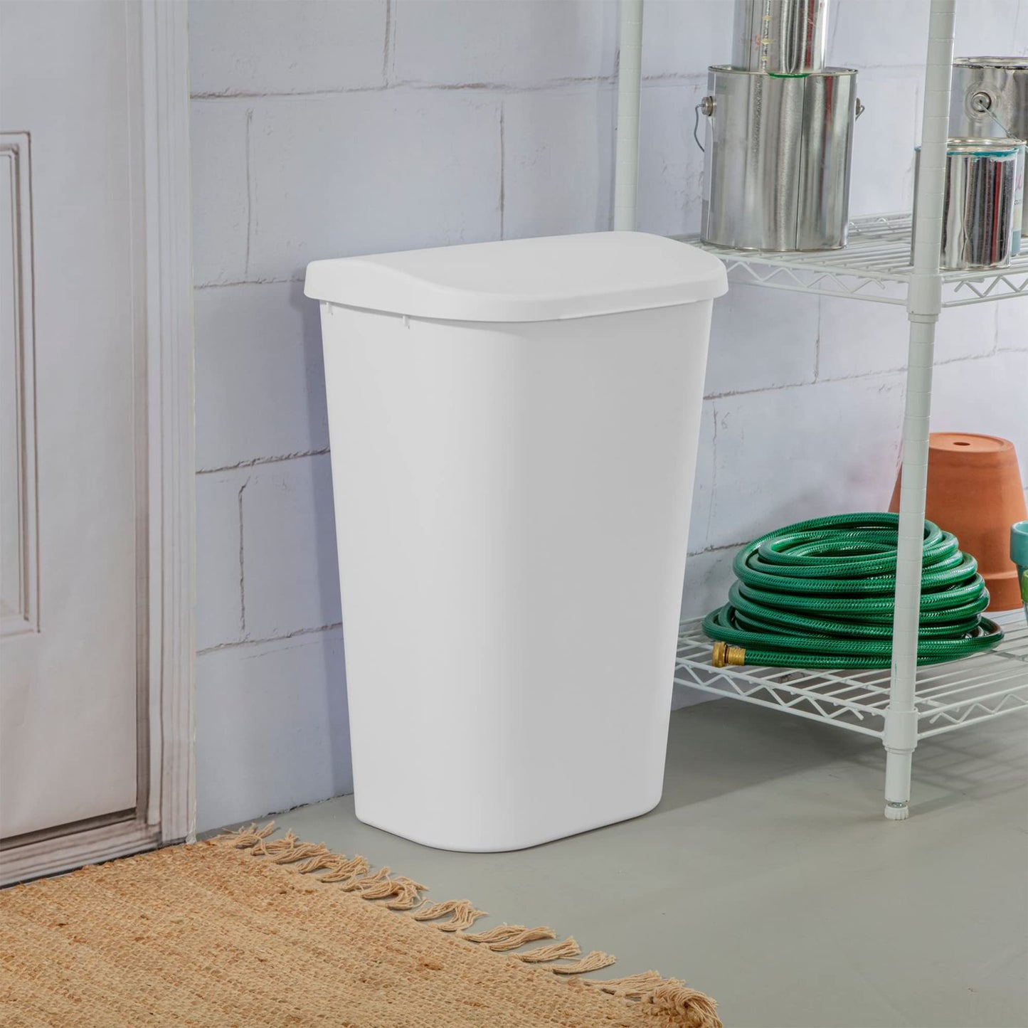 Sterilite 10758006 11.3 gal Lift Top Wastebasket White