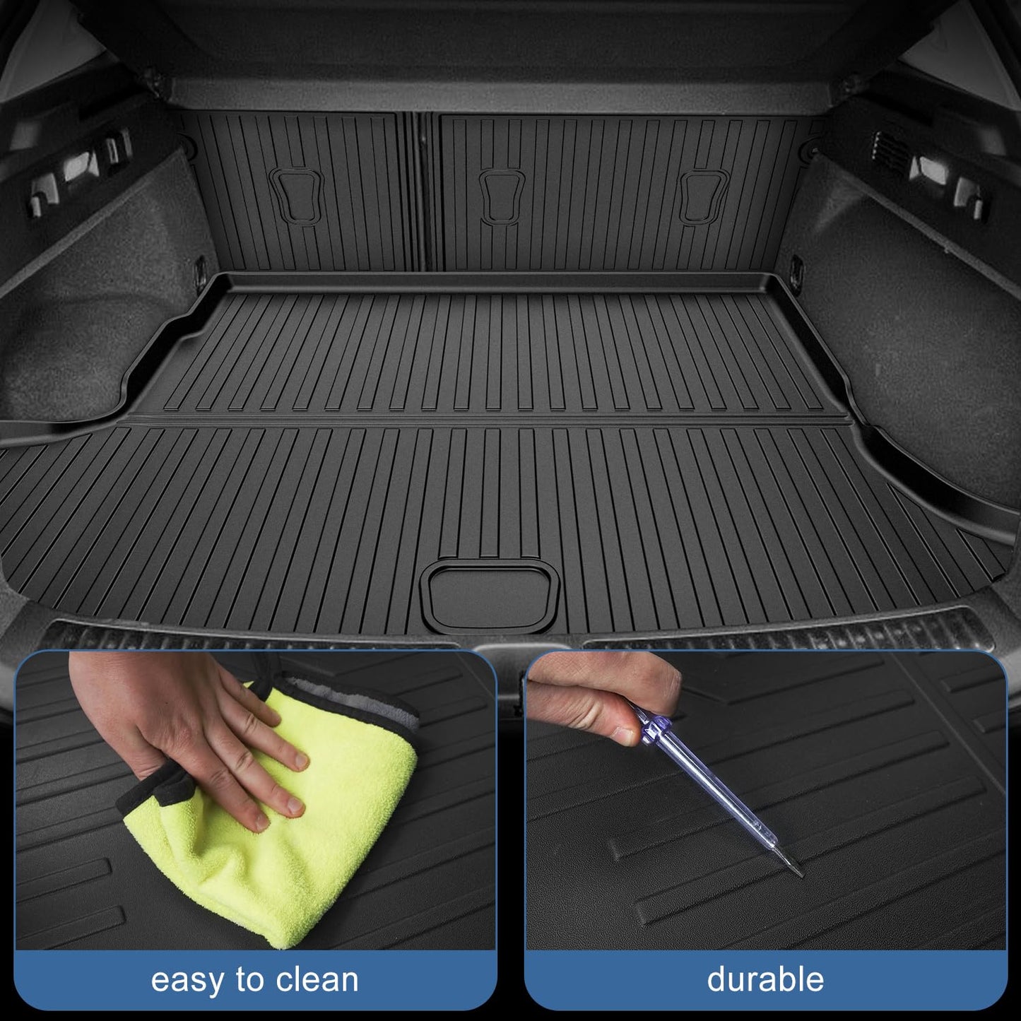 Cargo Mat & Backrest Mat Fit for Buick Envision 2021-2024 2025 2026 - Custom Fit All Weather TPE Waterproof Trunk Liner Cargo Liner Back Seat Cover Protector for Envision Accessories