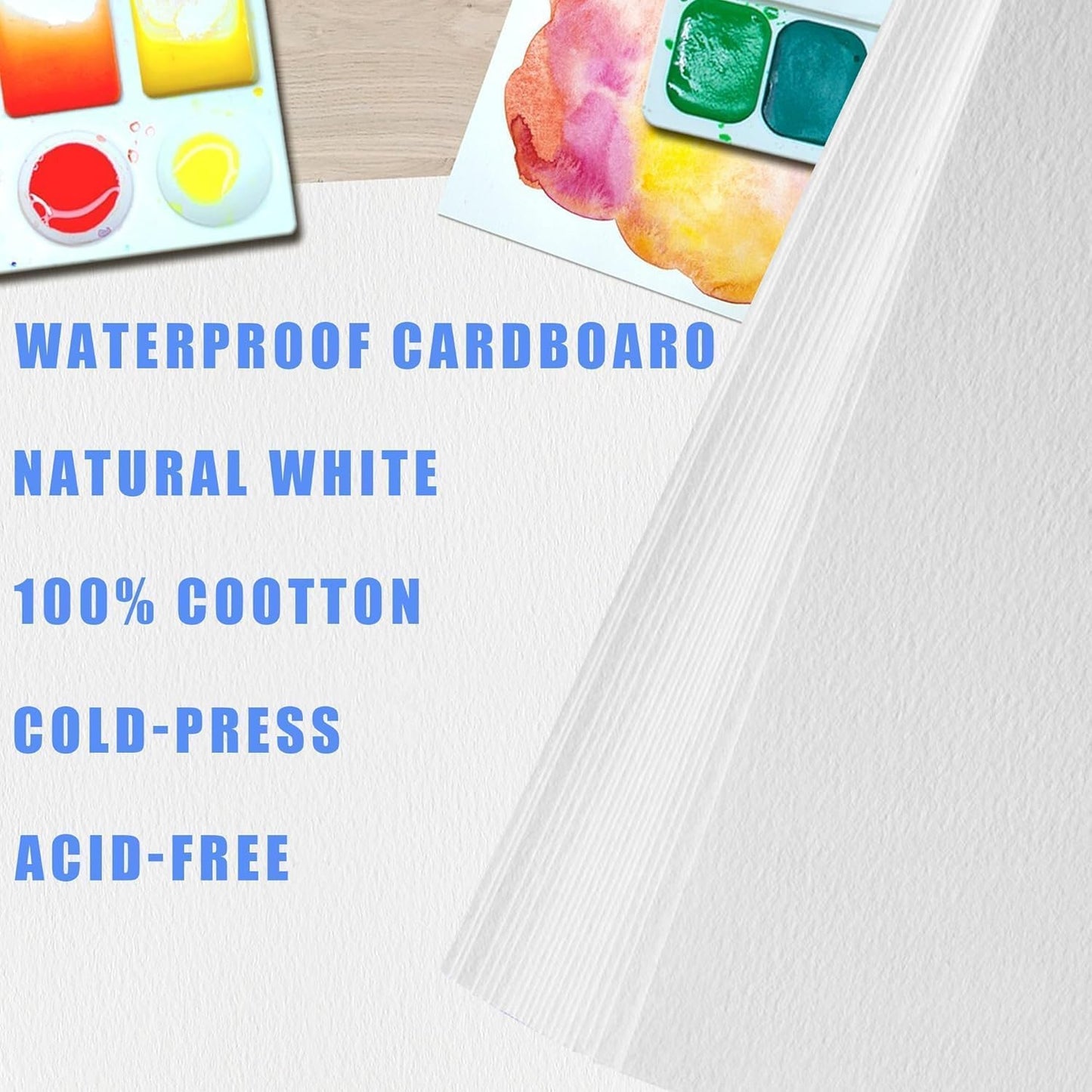150 Sheets 100% Cotton Watercolor Paper Bulk Art Supplies, 8.5" x 11" 140lb/300 GSM Cold Press Water Color Paper White Painting Drawing Paper for Adult Watercolor Drawing