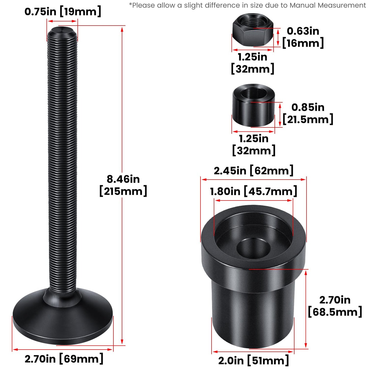 MG21103 Dana 30/44 Front Axle Tube Seal Pair & Inner Axle Side Seal Installation Tool for Jeep Wrangler JK JKU YJ TJ LJ Cherokee XJ Grand Cherokee ZJ 1984-2018 (3PCS Red)