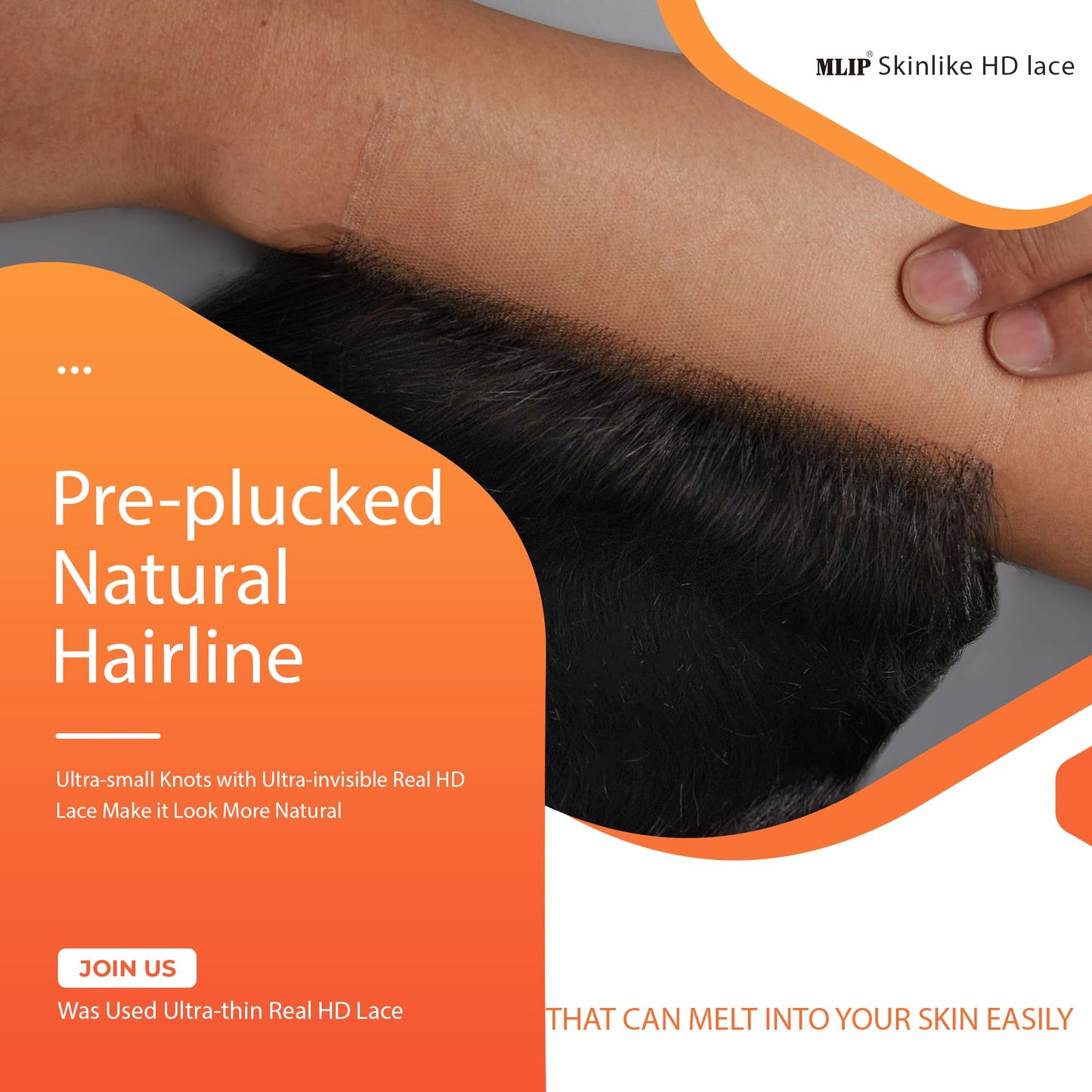 Mlip 5x5 HD Lace Closure Body Wave, 0.10mm Ultra Thin Invisible Swiss Lace, Skinlike Real HD Lace Melt into Skin Perfectly, Pre-plucked Natural Hairline, Raw Indian Human Hair 14 Inches