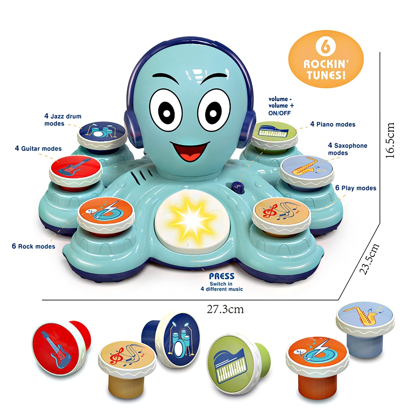 CYURMJUN Baby Musical Toy, Educational Toys for Toddlers, Octopus Musical Toy, Musical Educational Toys for Preschool, Birthday Toys for Girls and Boys