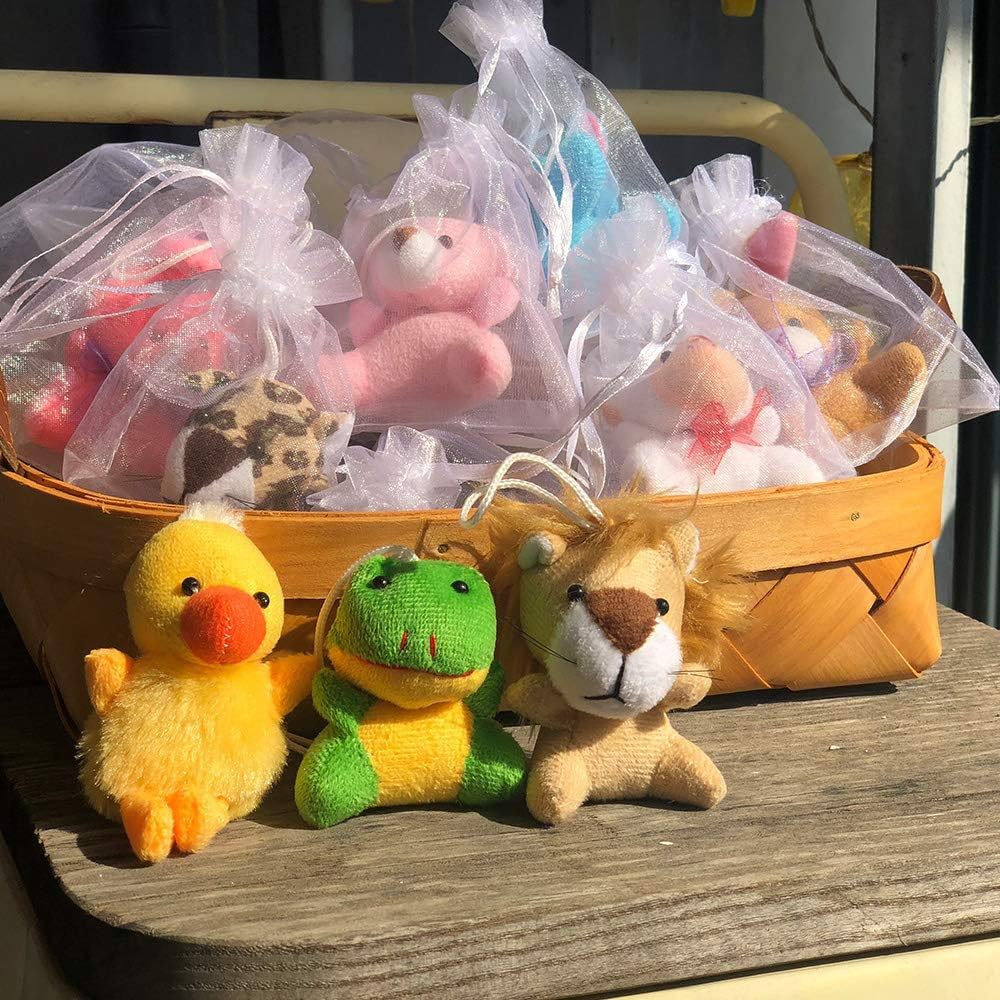LMAZEPMQ Mini Plush Animal Toy Set,Cute Animals Keychain Decoration for Kids,Goodie Bag Fillers, Basket Stuffers, School Prizes, Valentine's Day Party Supplies (36pcs)