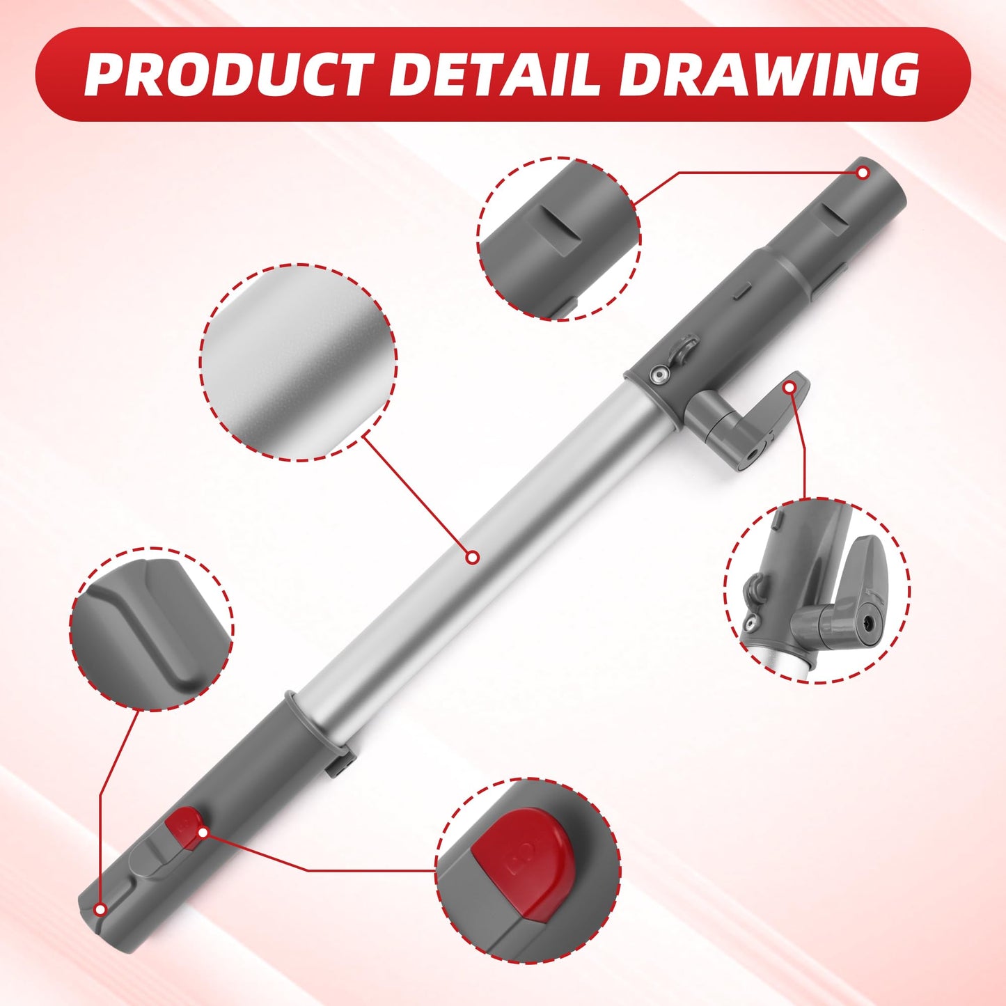 Vacuum Extension Wand Replacement Parts Compatible With Shark Navigator Lift-Away NV360,NV350, NV351, NV352, NV355, NV356e, NV357, NV358,NV390, NV391, NV392,UV440 Vacuum Cleaner Attachment