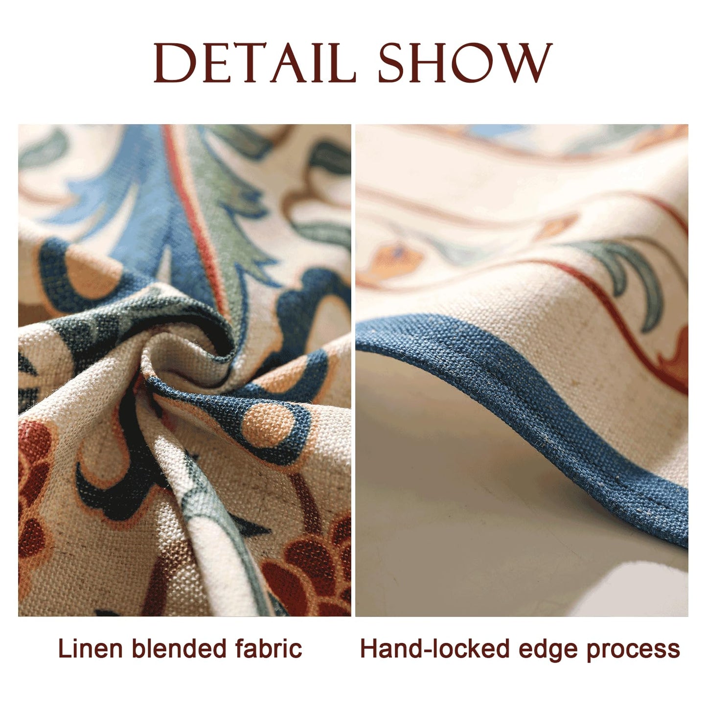 patdrea French Linen Pattern Tablecloth Soft Durable Floral Table Cloth Designer Kitchen Dining Tablecloth for Rectangular Tables for Parties Christmas 55"x 79"