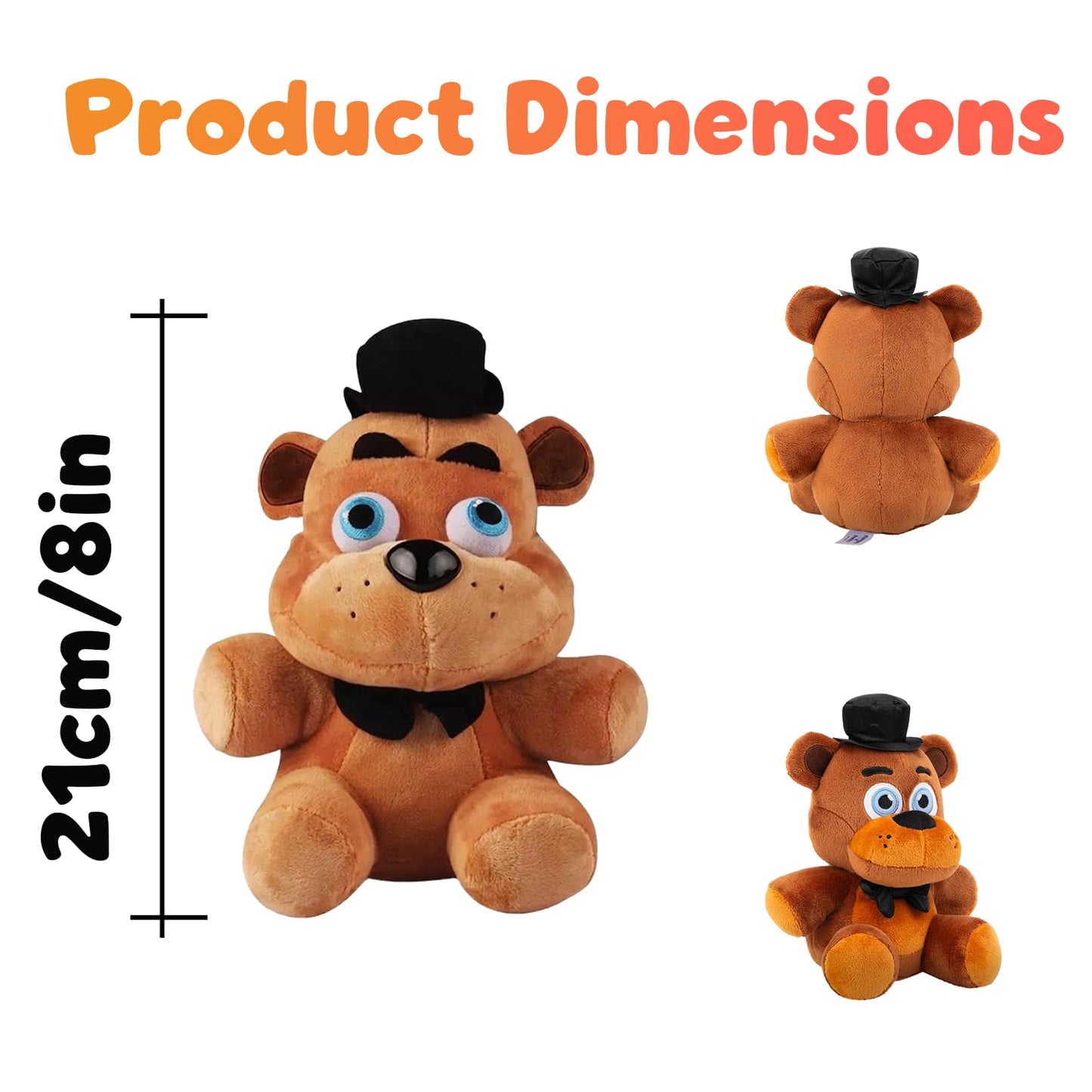 PLIIMONA 4PCS Horror Animal Plush Toys Set, 11 Inch Creepy Cartoon Stuffed Animals, Soft Plush Doll Figures for Fans, Collectible Display Toys, Gift Idea (Yellow Bear)