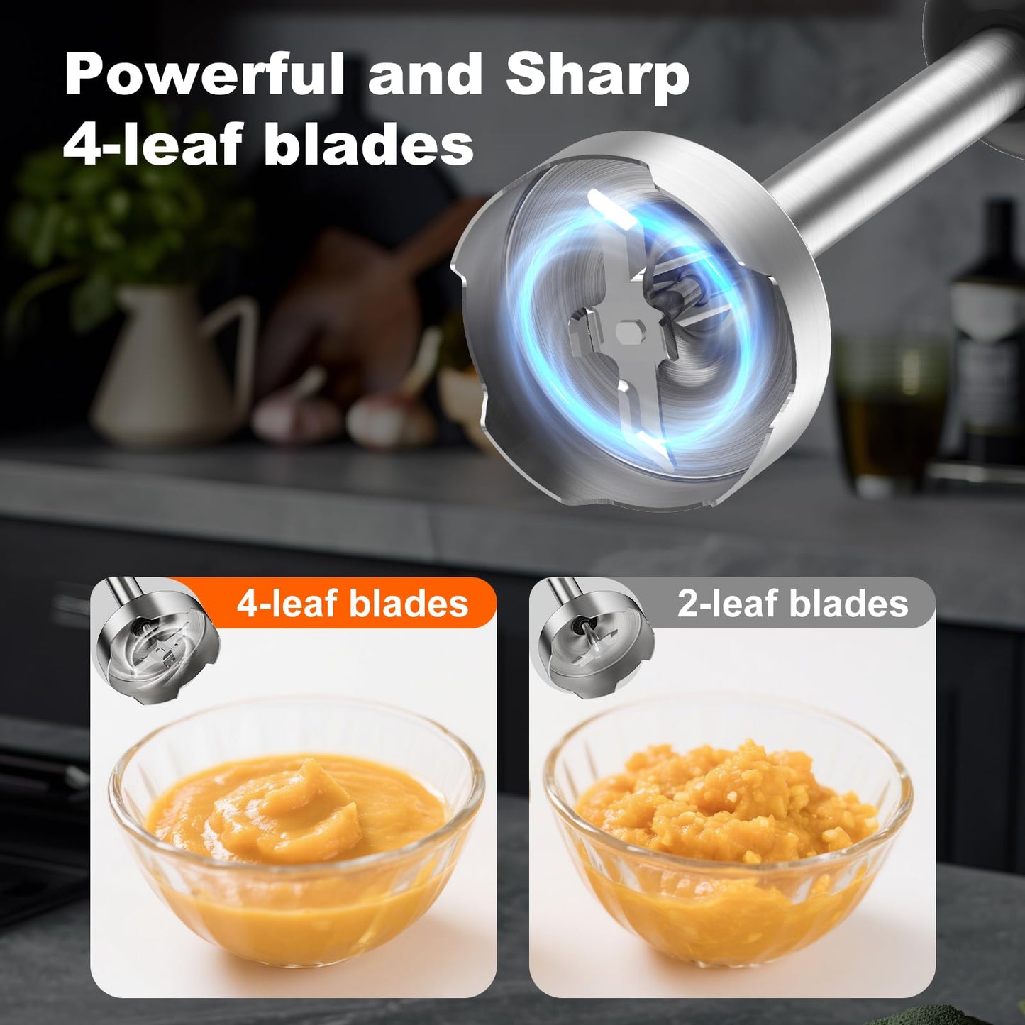 Immersion Blender Handheld 1200W, 20-speeds Immersion Hand Blenders, Hand Mixer with Mining Beaker,Chopper,Whisk, Frother and Stick Blender Suitable for Kitchen, Protein Shakes and Baby Food