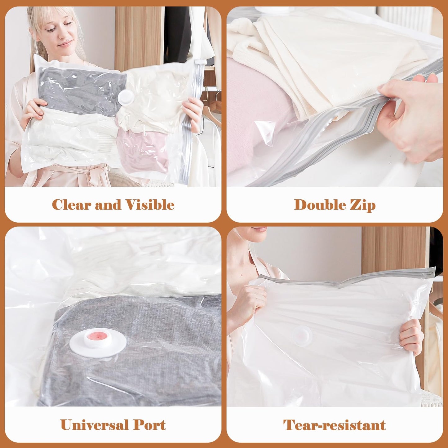 Vacbird Vacuum Seal Bags for Clothing, 20 Pack Vacuum Storage Bags with Rechargeable Cordless Air Pump(5J+5L+5M+5S), Space Saver Bags for Clothes Blanket Duvets Pillows Comforters Travel