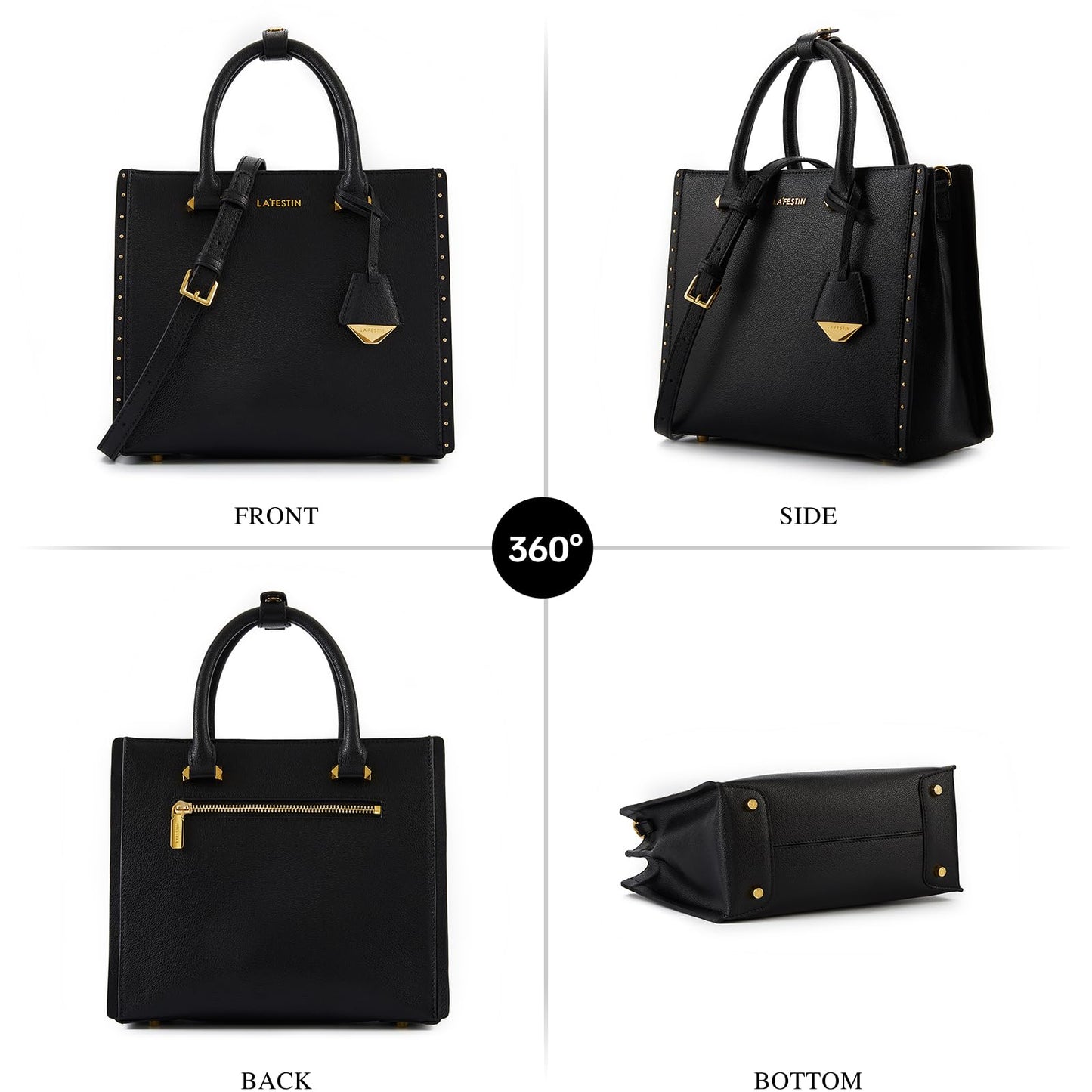 LA FESTIN Top Handle Bag Work Laptop Tote and Satchel Purse Women's Crossbody Handbags with Strap