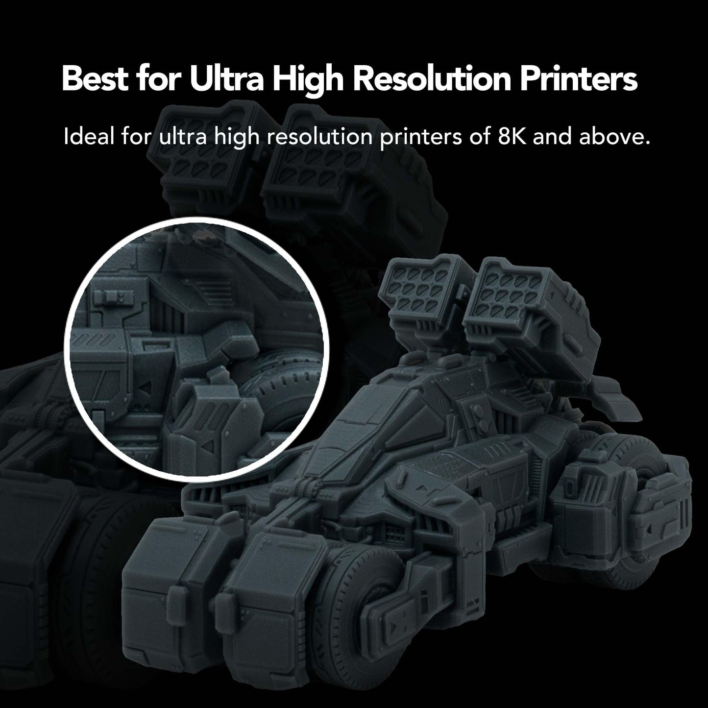 phrozen Aqua Hyperfine Photopolymer Resin for 9K, 12K or Higher Resolution 3D Printers, 405nm LCD UV-Curing 3D Printing with Low Shrinkage & Superior Precision, Smooth Surface Finish (Graphite, 1KG)