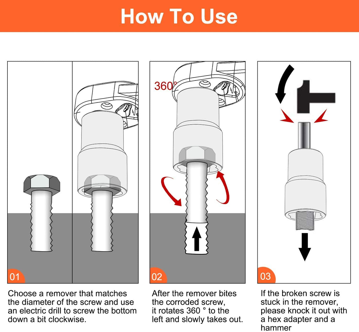 XEWEA 9PCS Lug Nut Extractor Set, 1/2" Drive Impact Bolt Remover Socket Tool, Wheel Lock Removal Kit, Easy Out Extractor Set for Damaged, Frozen, Rusted, Rounded-Off Bolts, Father's Day Gift