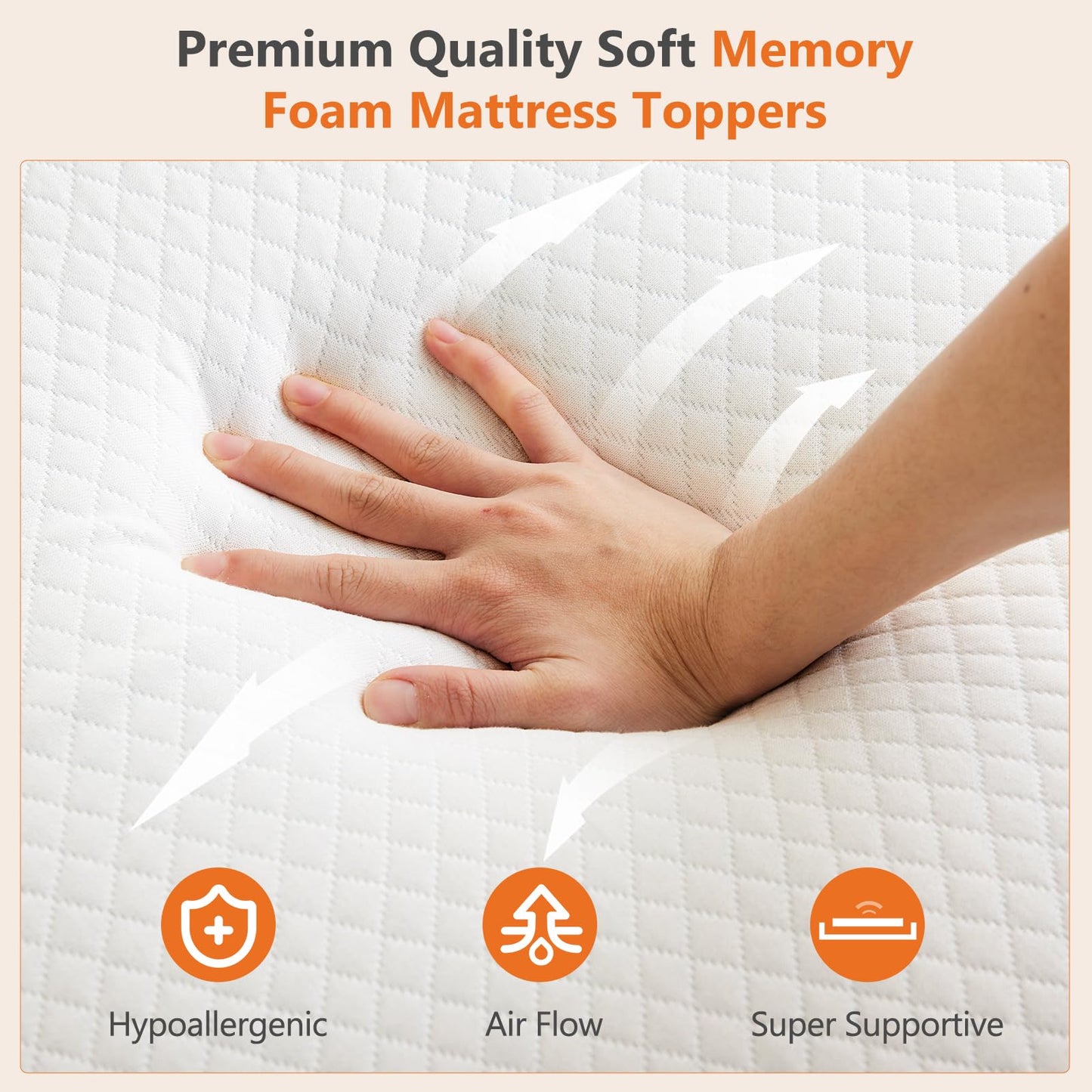 Sweetcrispy Memory Foam Mattress Topper Twin with Removable Soft Cover, 4 Inch Thick Gel Infused Cooling Toppers Pad for Twin Size Bed, Sleeper Sofa, RV, Camper, CertiPUR US Certified