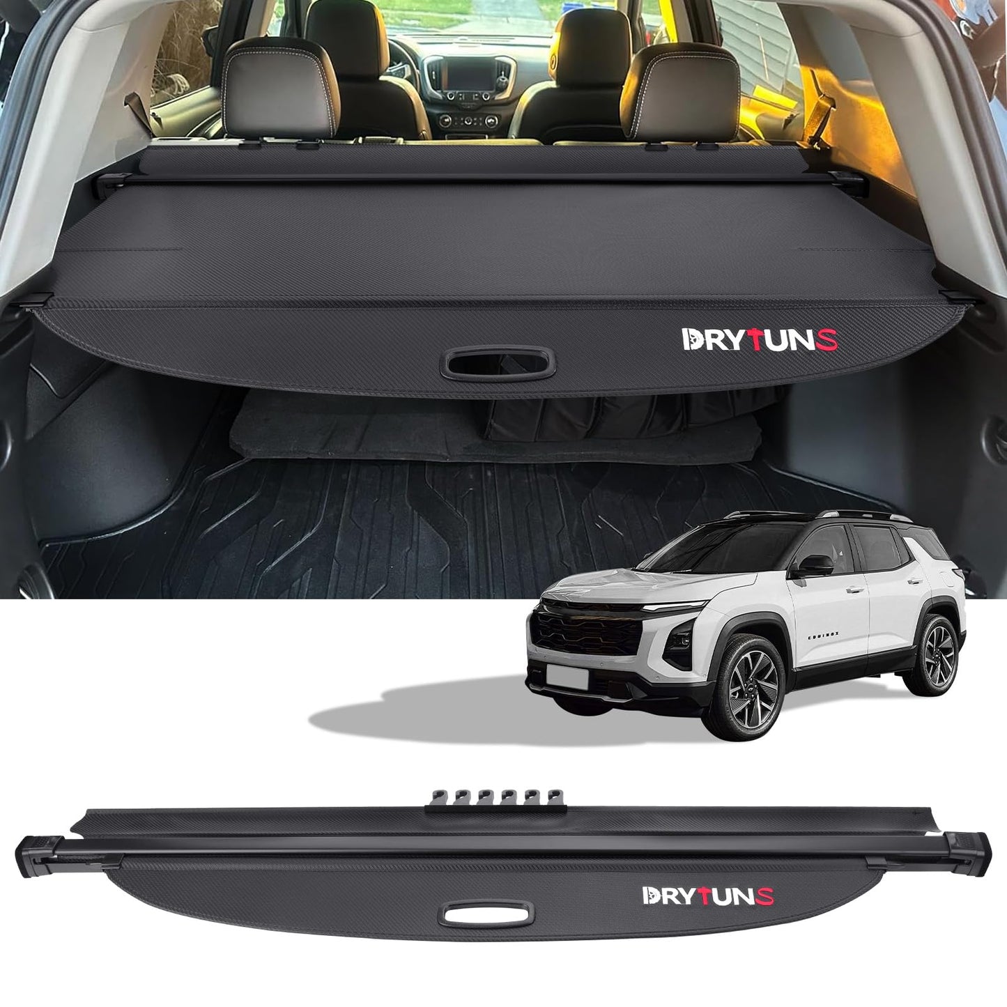 Drytuns Cargo Cover Retractable Trunk Cover Privacy Shade for 2018-2023 2024 Chevy Chevrolet Equinox GMC Terrain, Not for EV Model