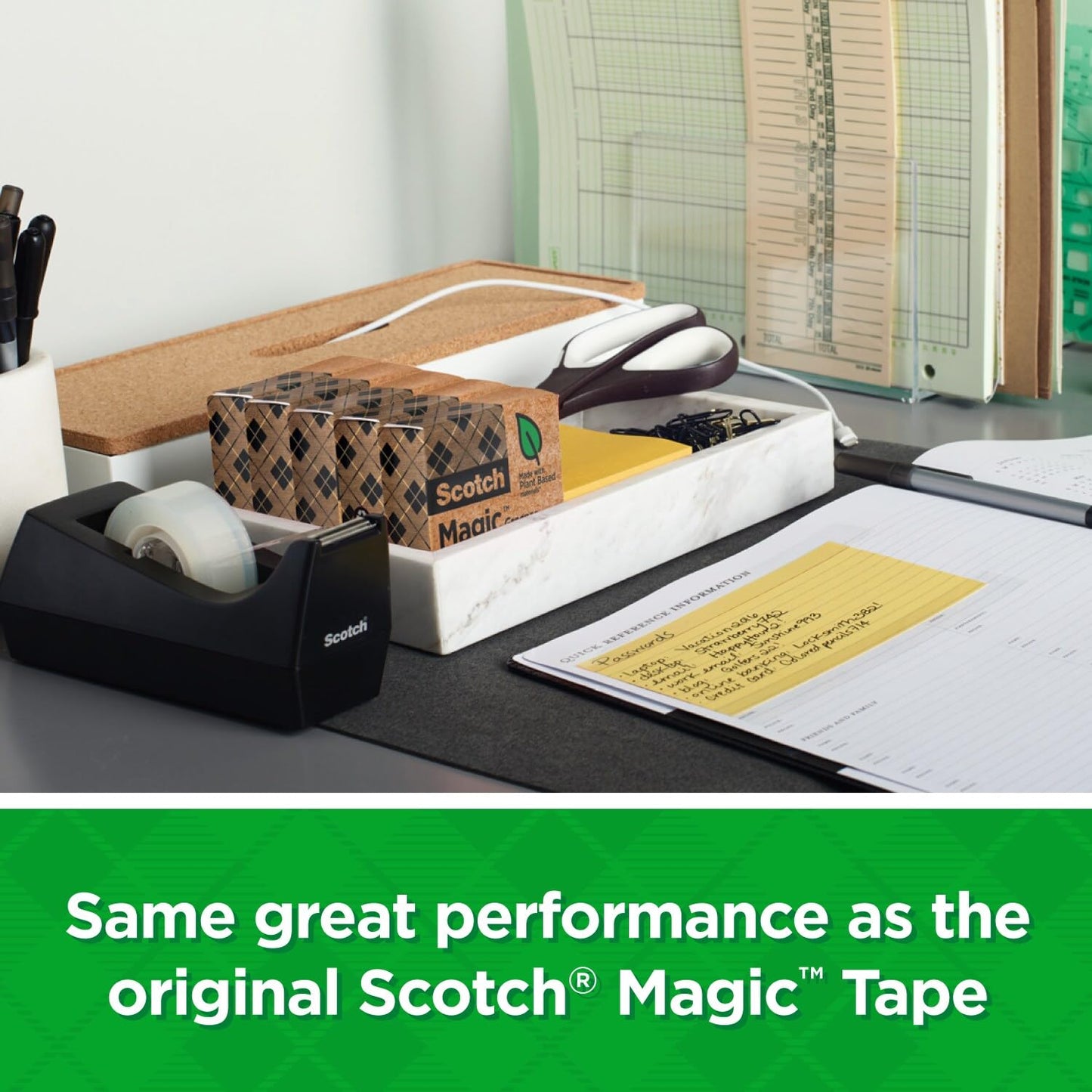 Scotch Magic Greener Tape, Invisible Tape for Fixing Paper, Office Supplies and Back to School Supplies, 0.75 in .x 900 in., 24 Rolls
