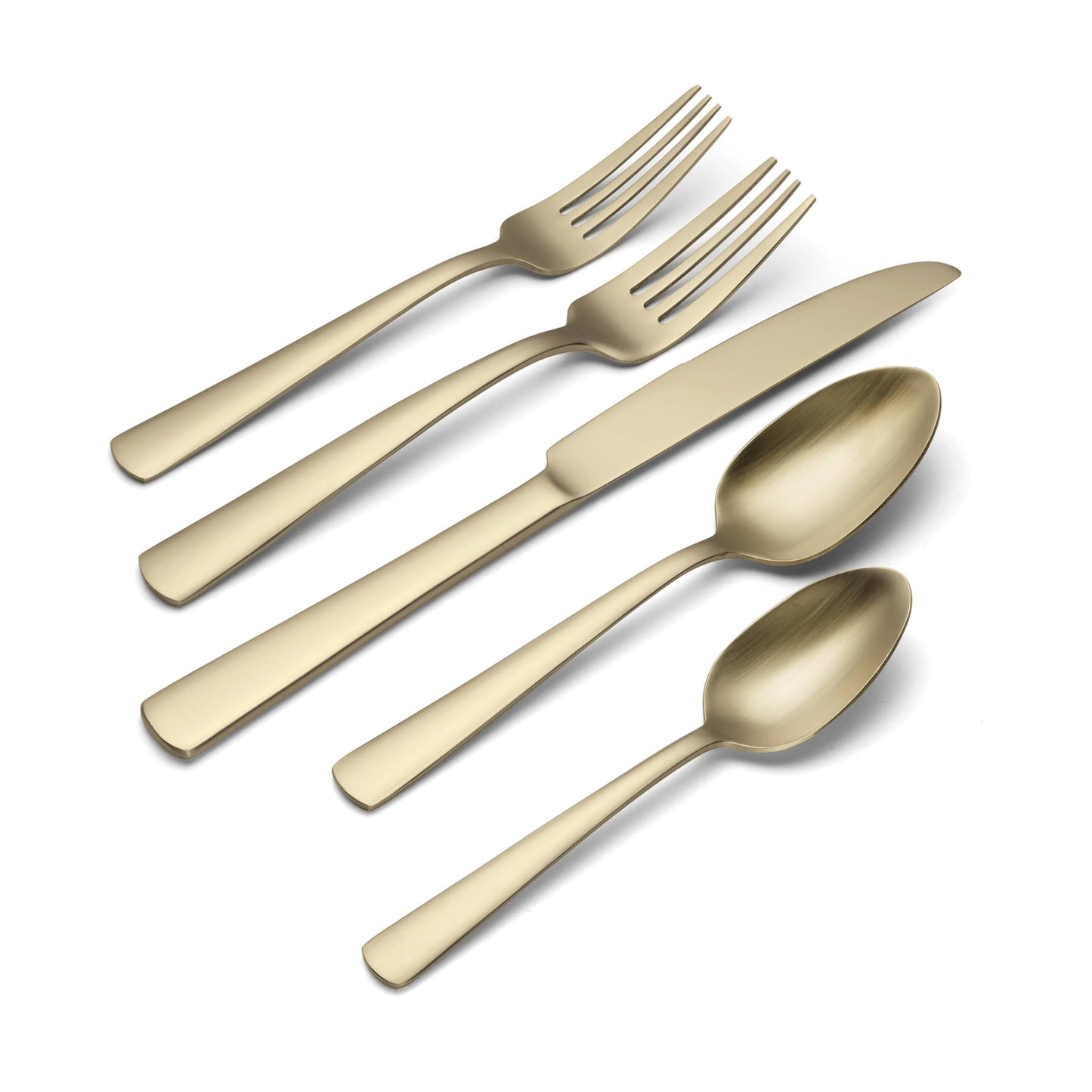 Oneida Silverware Set For 4, Aptitude Champagne Satin 20-Piece Flatware Set, Service For 4, 18/0 Stainless Steel Silverware Set, Dishwasher Safe, Knives Spoons and Forks Set, (Champagne, 20 Piece)
