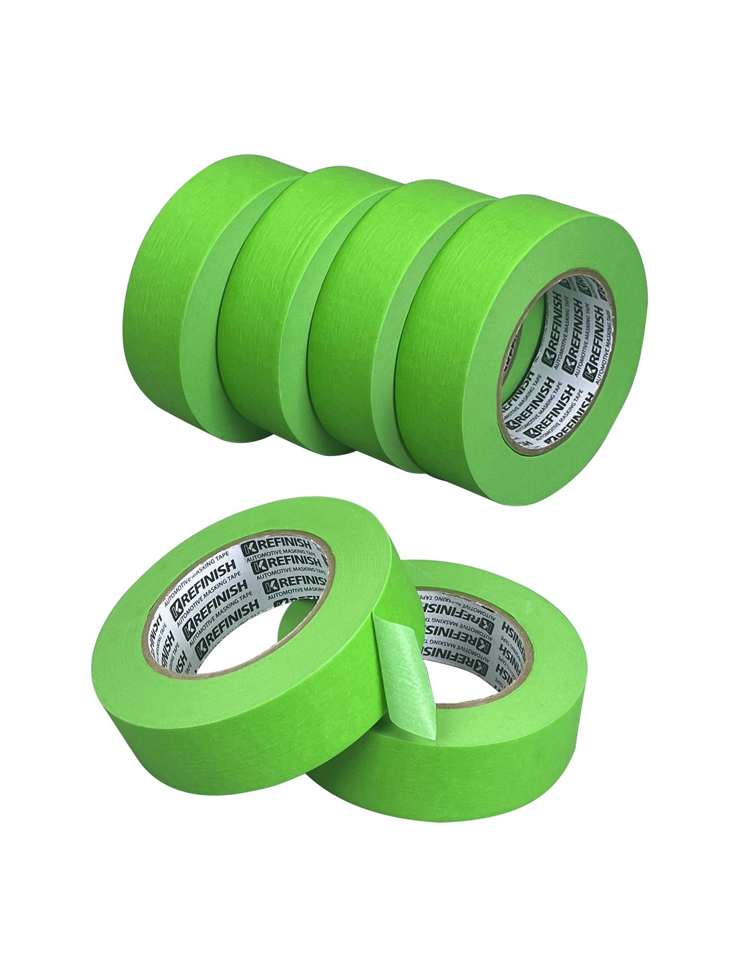 KREFINISH Painters Tape for Car Paint Green No Residue Automotive Masking Tape for Automotive Painting - Heat Resistant for Paint Booth, 1.41 Inches x 60 Yards, 6 Rolls