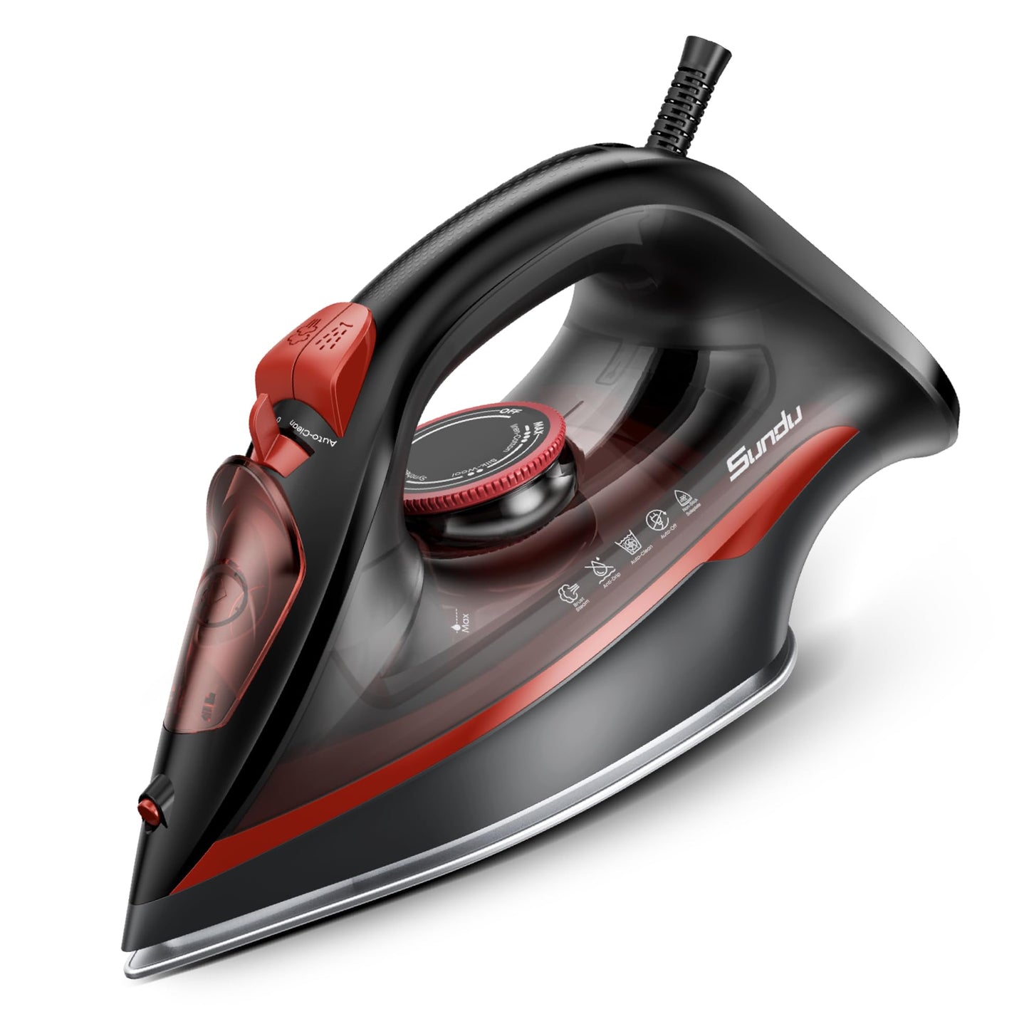 Iron Steamer for Clothes with Irons Burst of Steam, 1500W Iron Non-Stick Ceramic Soleplate, Auto Shutoff, Leakproof, Steam Burst, Spray Mist and Auto Clean Button 12.31oz Water Tank Ironing Clothes