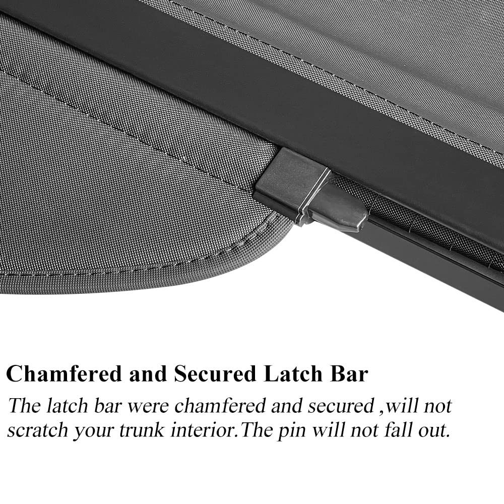 VESUL Retractable Cargo Cover Compatible with Toyota Highlander 2014 2015 2016 2017 2018 2019 Waterproof Security Shade Shield Tonneau Cover Luggage Privacy Screen with Extra Canvas Cover