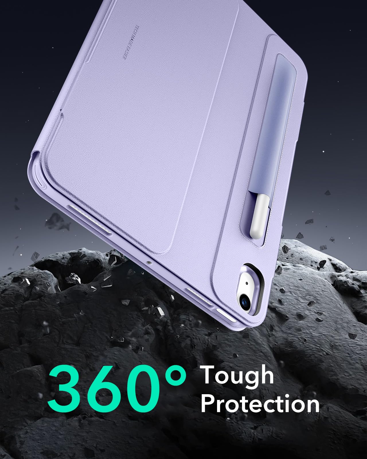 ESR for iPad Air 11 Inch Case M3/M2 (2025/2024), iPad Air 5th/4th Gen Case (2022/2020) 10.9 Inch, Removable Magnetic Cover, Adjustable Portrait/Landscape Stand, 9 Standing Angles, Light Purple