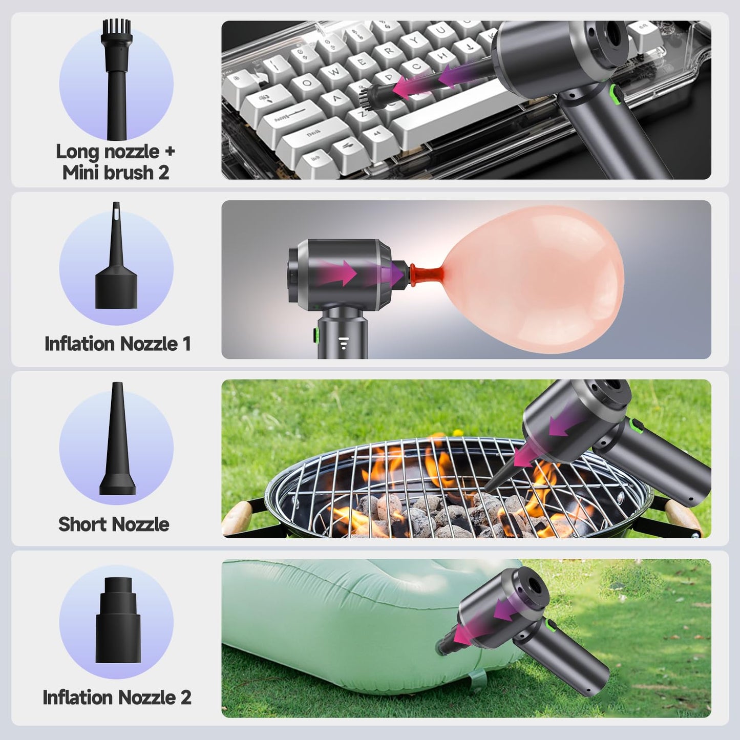 Ytnewin Car Vacuum Portable Cordless, Small Handheld Vacuum Cleaner with 24000PA High Power Suction, Mini Vacuum Cordless Rechargeable with One-Touch Empty, 10-in-1 Hand Vac for Car Home Office Dust