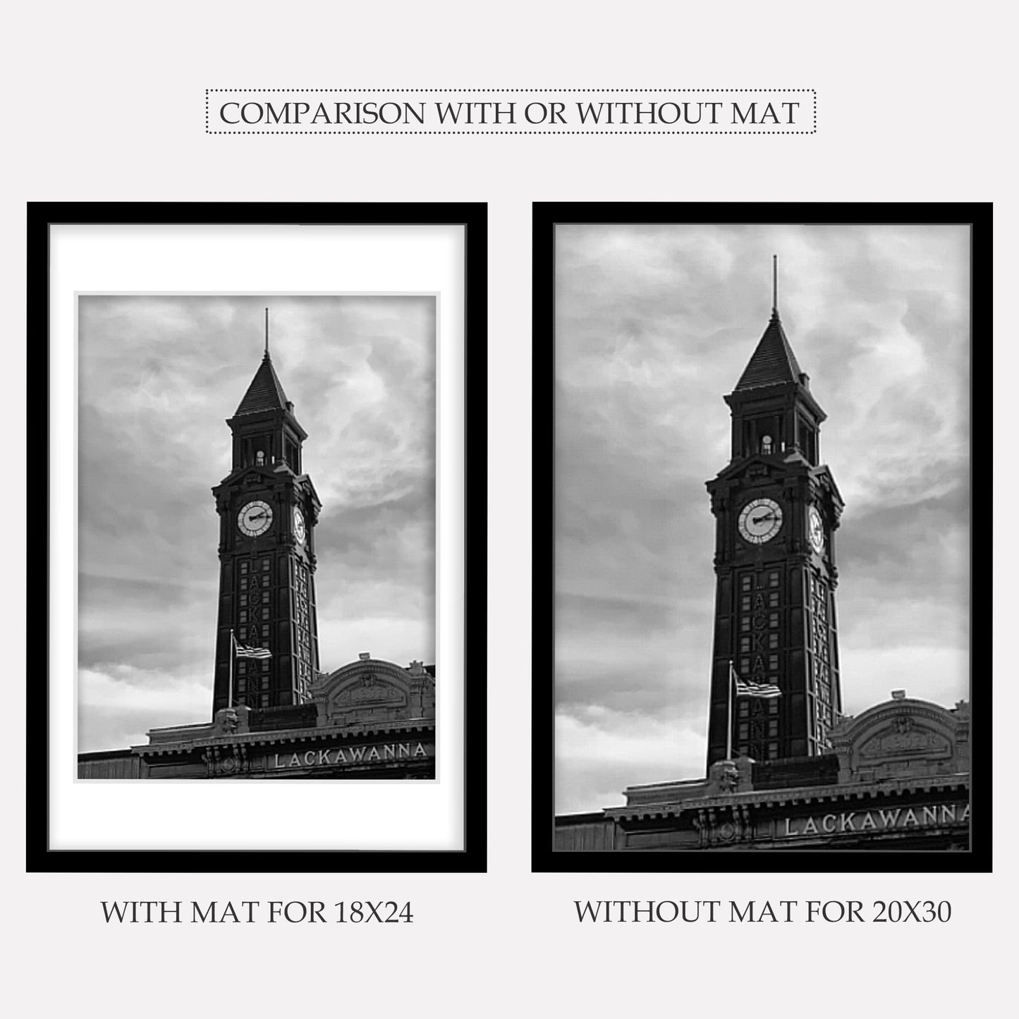 Wiscet 20x30 Picture Frame Set of 3, Display Pictures 18x24 with Mat or 20 x 30 Poster Frame without Mat, Wall Gallery Photo Frames, Black