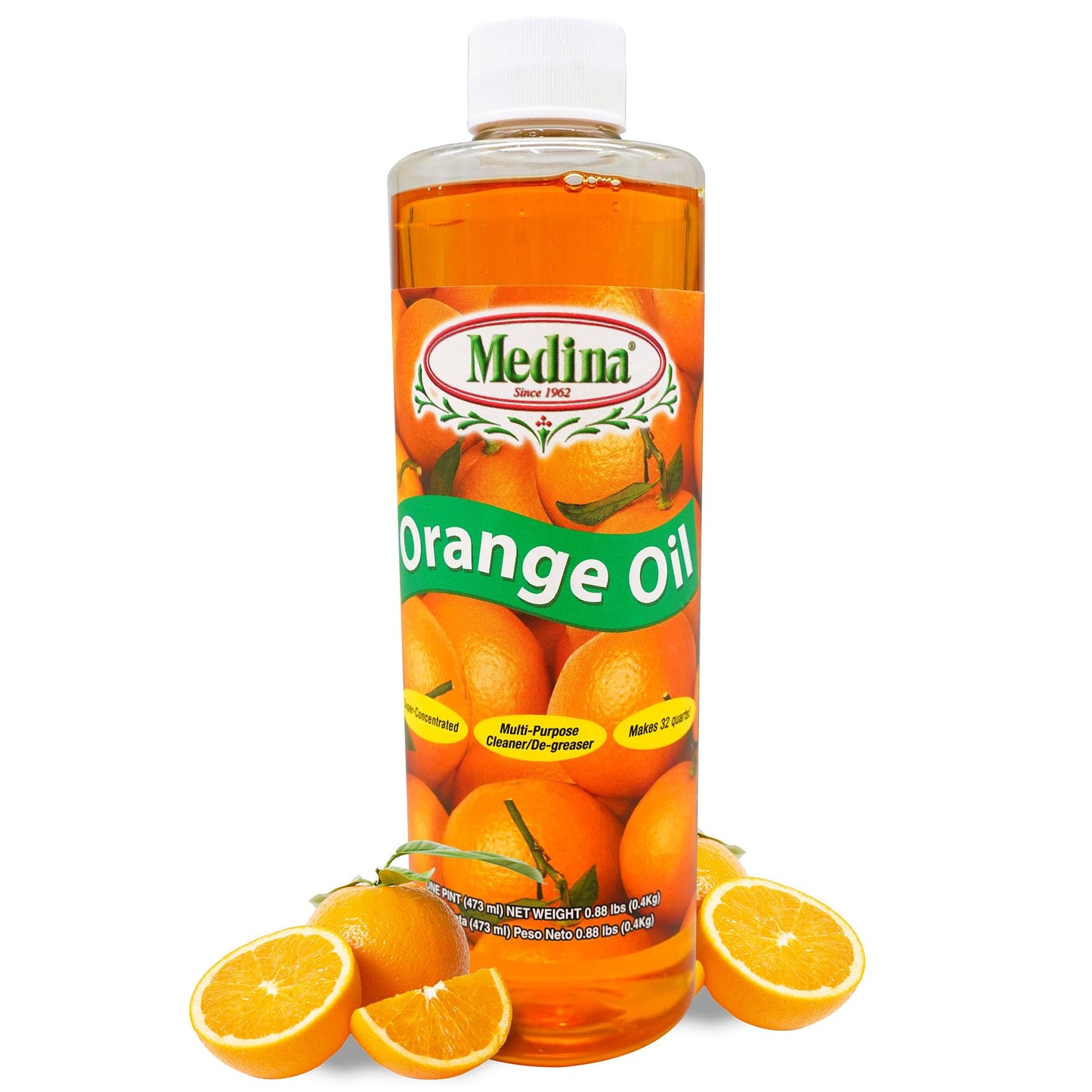 Medina Orange Oil Cleaner & Degreaser Concentrate - All Purpose Orange Oil Cleaner, Cabinet Cleaner Degreaser, Wood Degreaser for Kitchen Cabinets, Ideal for Mopping Floors & Automotive - 16oz