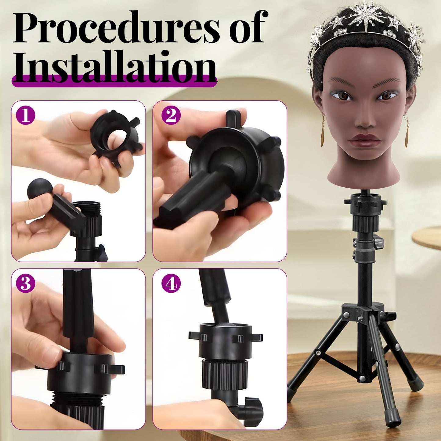 20 Inch Mannequin Head Human Hair with Stand,Real Hair Mannequin Head for Braiding,Cosmetology Manikin Doll Head for Styling with Mannequin Head Stand Table Clamp Hair Braiding Set
