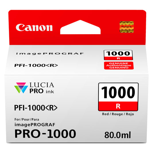 Canon PFI-1000 Genuine Red Ink Tank, Compatible with ImagePROGRAF PRO-1000 Printers
