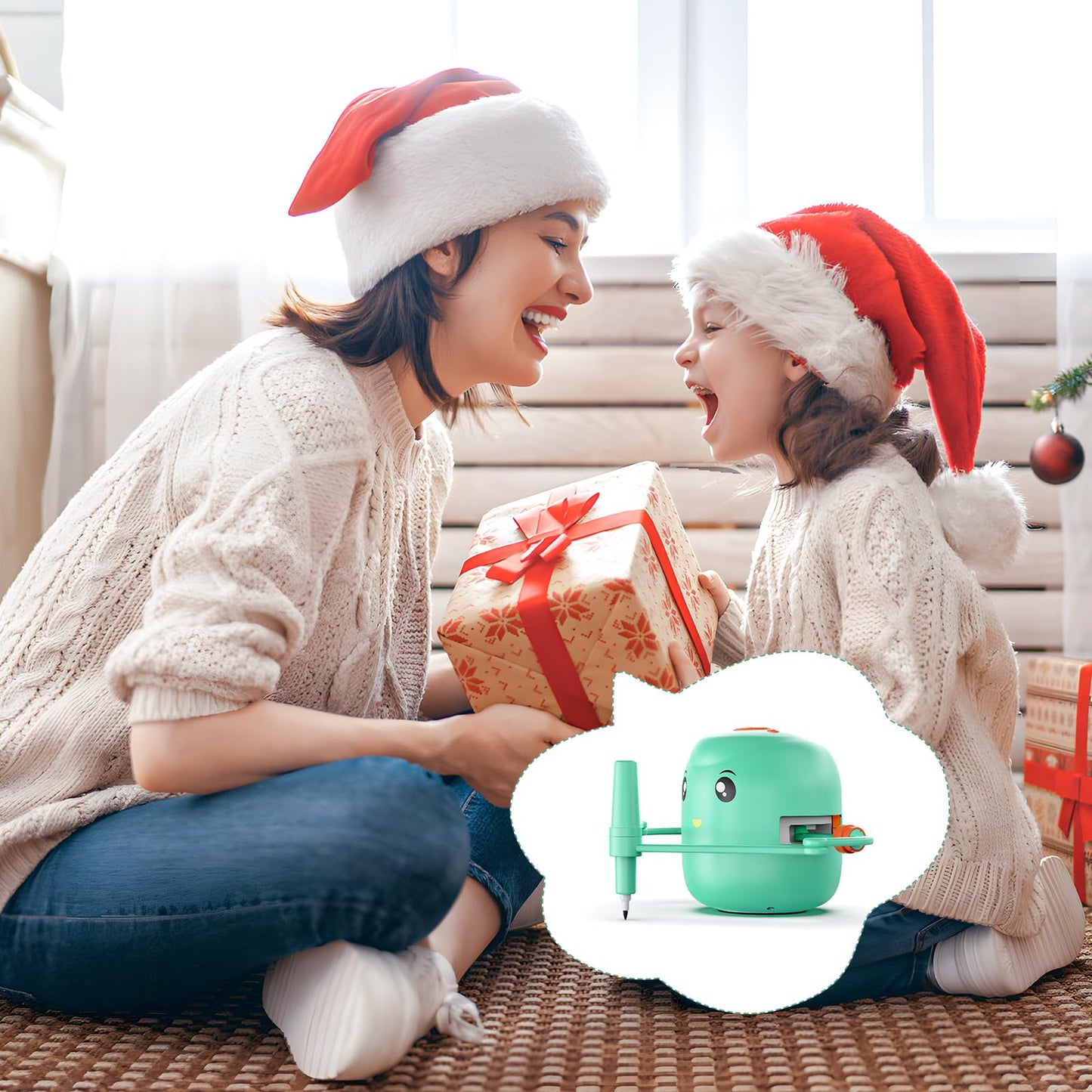 Interactive Educational Drawing Robot for Kids - Montessori Learning Toy with 150 Word Cards, Voice Interaction, Ages 5+ (Green)