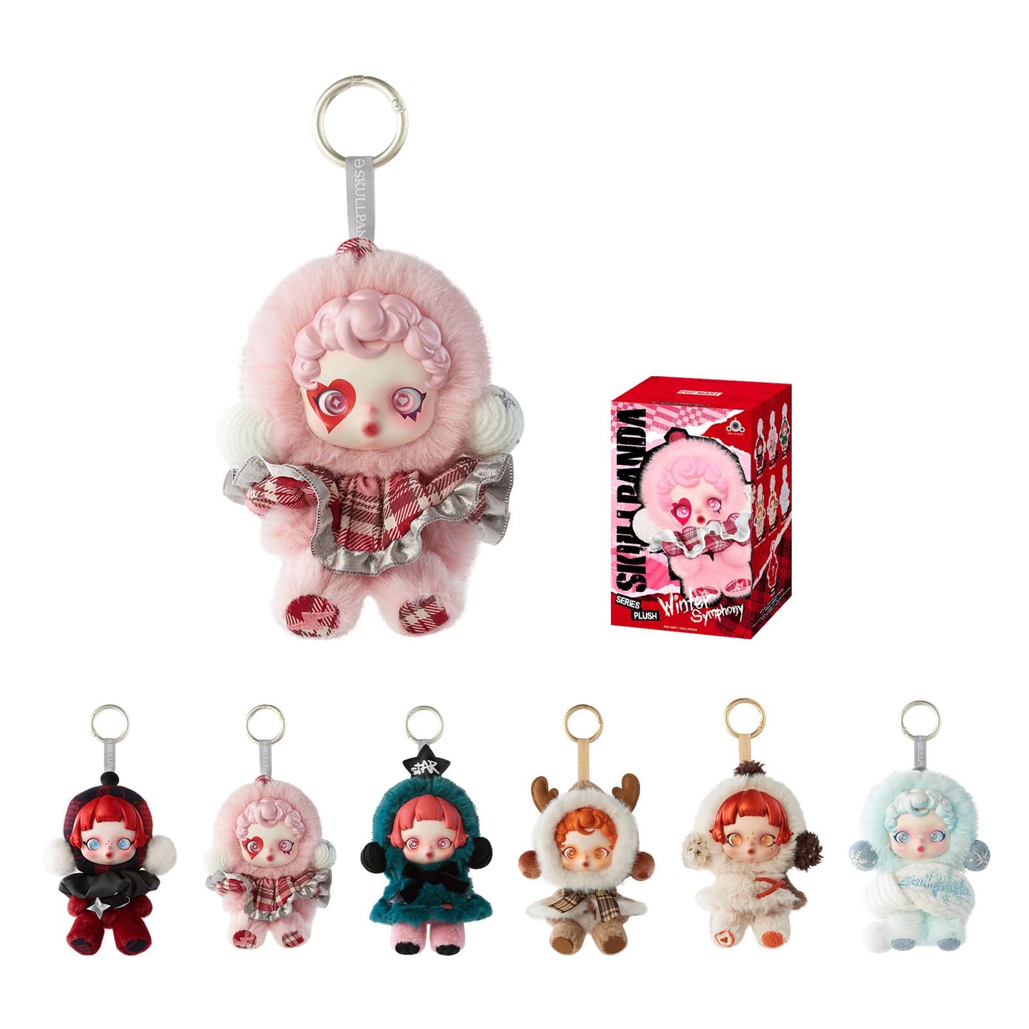 POP MART SKULLPANDA Winter Series Plush Doll Ornament, Random Design Action Figures Collectible Toys Home Decorations, Holiday Birthday Gifts, Single Box