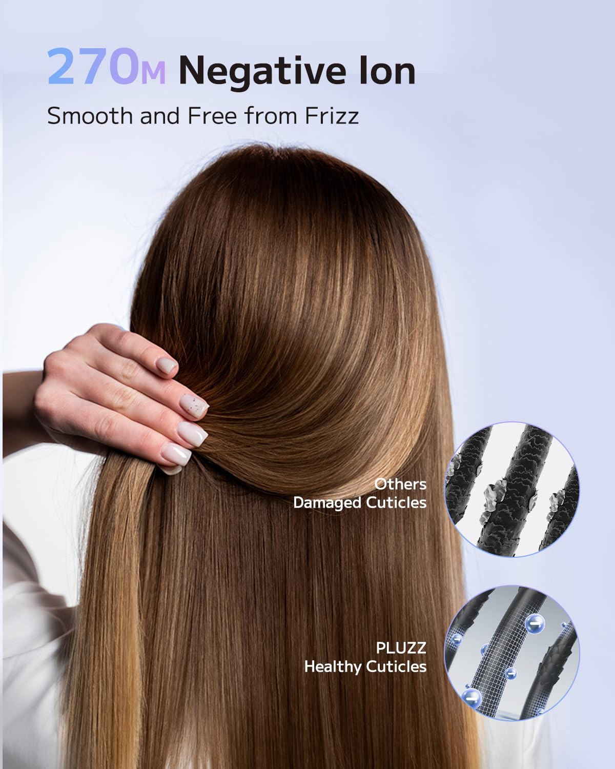 PLUZZ Hair Dryers for Women, High-Speed Blow Dryer for Fast Drying 110,000RPM Brushless Motor, Small Portable Professional Ionic Hair Dryers with Low Noise for Home or Traveling, Classic White, 1600W