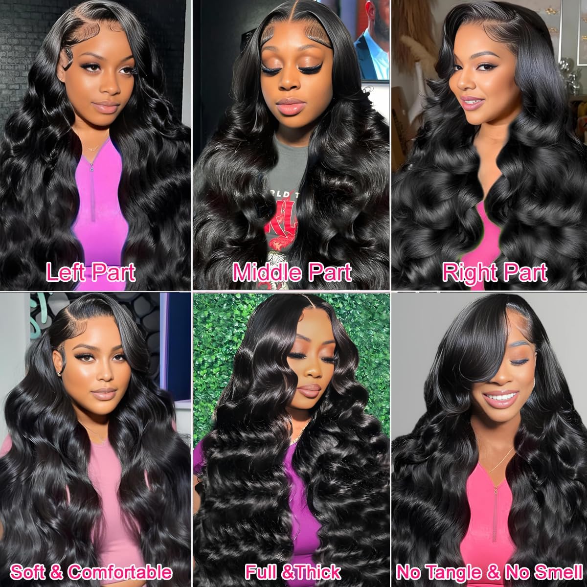 kolyula 30 Inch 13x6 Lace Front Wigs Human Hair 180% Density Body Wave Lace Front Wigs Human Hair Pre Plucked HD Lace Front Wigs Glueless Human Hair Wigs with Baby Hair Natural Black