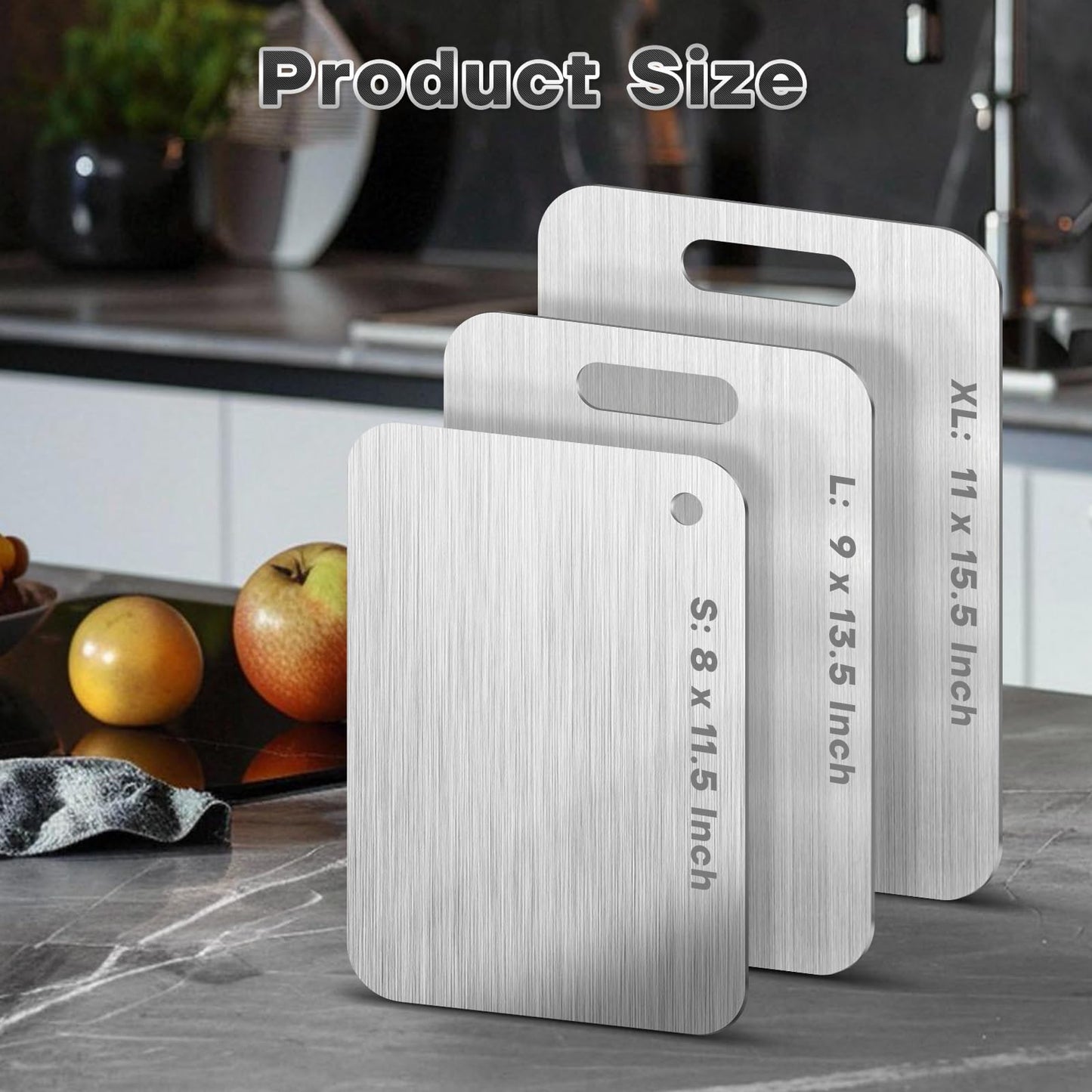 Titanium Cutting Boards for Kitchen Cutting Board set Double Sided Non Toxic Chopping Board,Dishwasher Safe(3PC-S+L+XL)