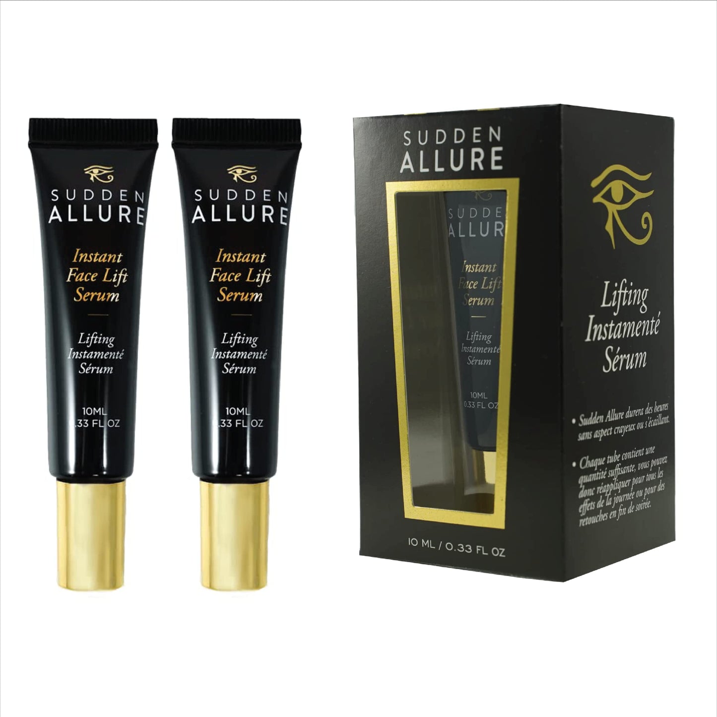 Sudden Allure Instant Face Lift Serum – Erase Under Eye Bags & Wrinkles in 60 Seconds - Firming Face & Eye Serum Cream - Instantly Tighten & Reduce Eye Bags & Crows Feet | Made in USA (10 ml, 2 Pack)