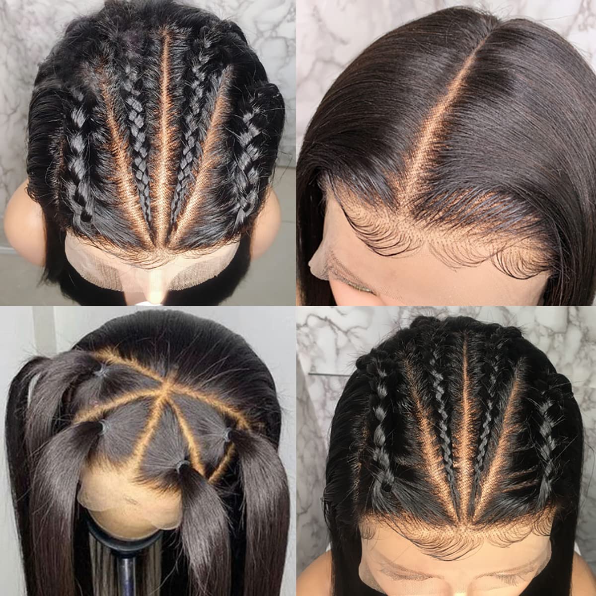 JUBOTIN 30 Inch 13x6 HD Lace Front Wigs Human Hair Straight 13x6 Pre Plucked Lace Front Wigs for Black Women Glueless 13x6 Lace Front Wigs 180% Density Straight Human Hair Wigs with Baby Hair
