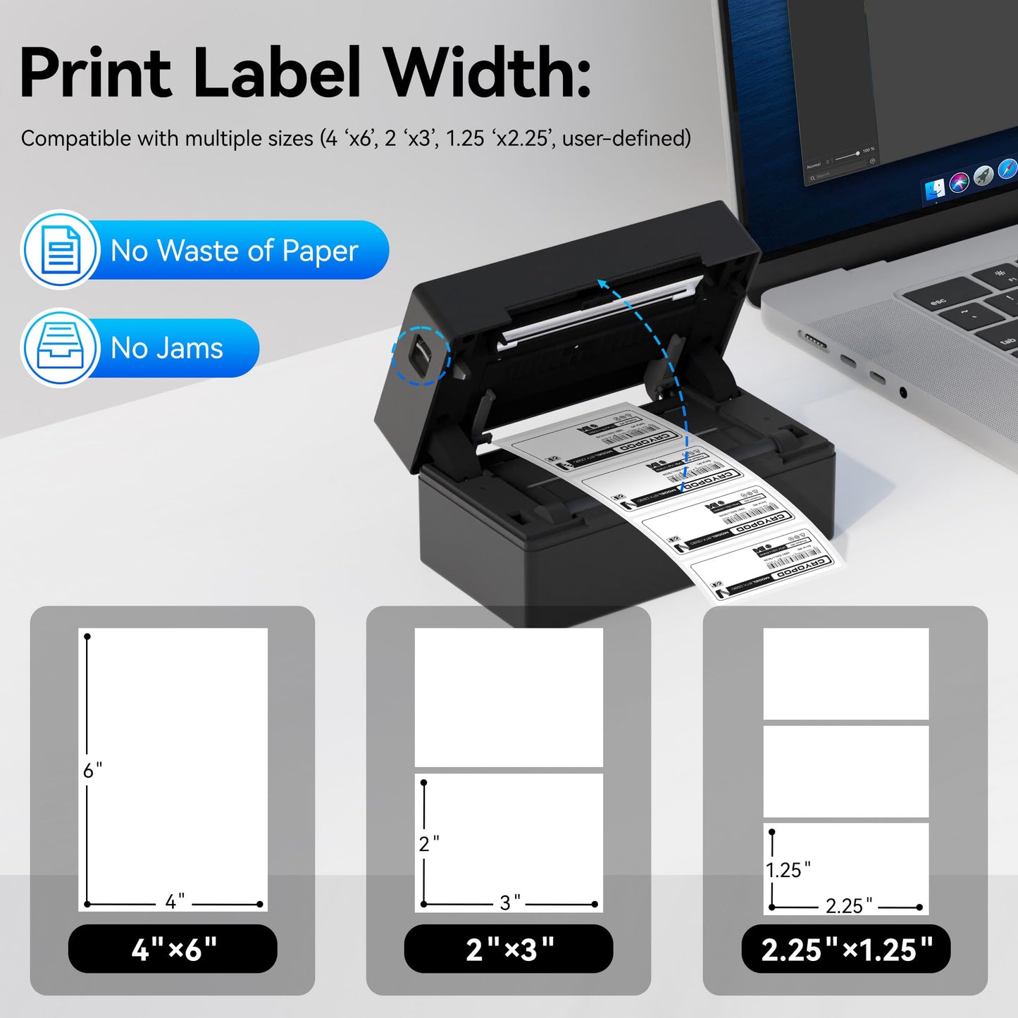 PeriPage Bluetooth Thermal Shipping Label Printer,Wireless 4x6 Shipping Label Printer for Shipping Packages,Support iPhone iPad Android Windows & Mac,Widely Used for Amazon, Ebay,Shopify, Etsy, USPS.