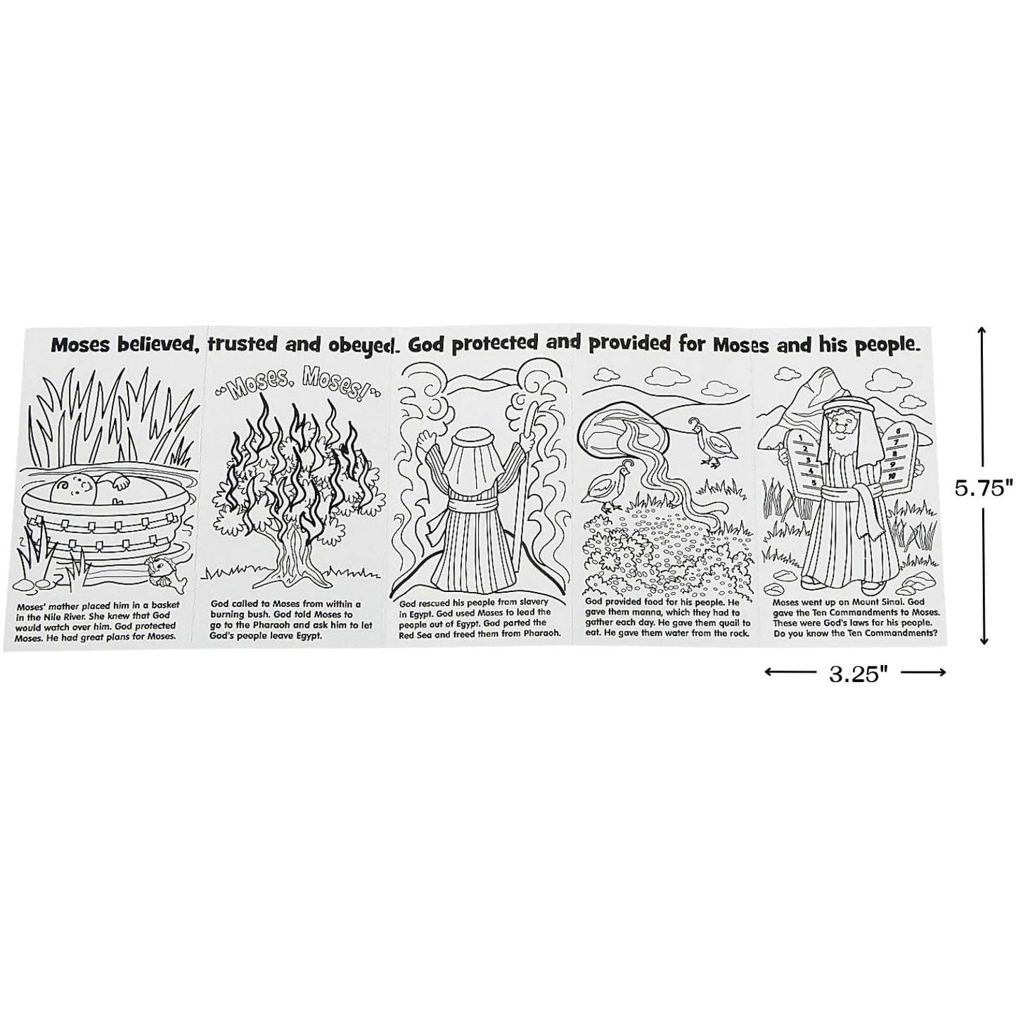 Oriental Trading 13596891 Colour Your Own Moses Story Book 12-Pieces