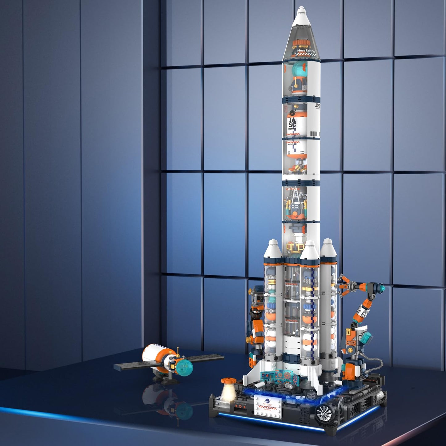 JMBricklayer Space Rocket Building Sets for Boys, Space Shuttle Rocket Ship for Adults, Spaceship Model Kits with Special Lights 70142, Ideal Gifts for Fathers Day, Kids 8 9 10 11+(1349PCS)