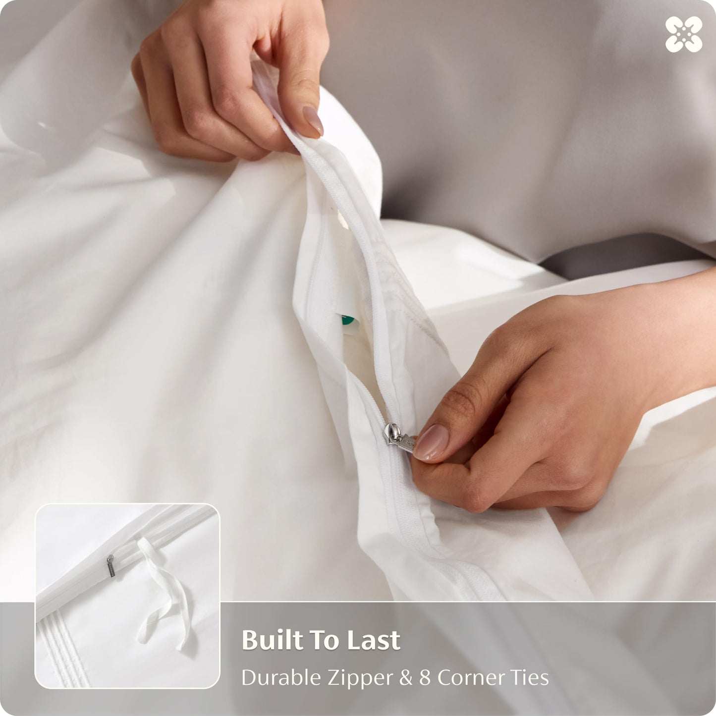 Bedsure 100% Cotton Percale Duvet Cover King, Luxury Hotel Duvet Cover, Rope Weave White Comforter Cover, PureWoven Breathable & Lightweight Bedding Set for All Season, 3 Pieces, 104"x90"