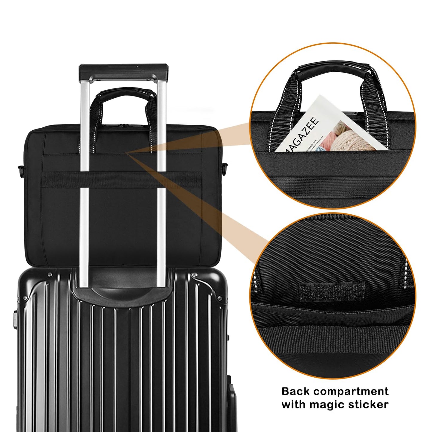 Enkinil 17-17.3 inch Laptop Briefcase, Waterproof Messenger Bag for Men with Reinforced Shoulder Strap & Padded Handle, Business Travel Laptop Bag, Compatible with HP ZBook ThinkPad DELL Inspiron